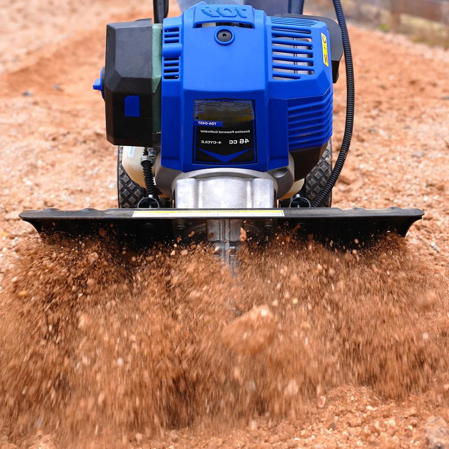 ANLIBATT Gas Tiller Cultivator 46cc 1.9HP Heavy-Duty Garden Soil Rototiller (16 in. Width, 8 in. Depth) gy28p