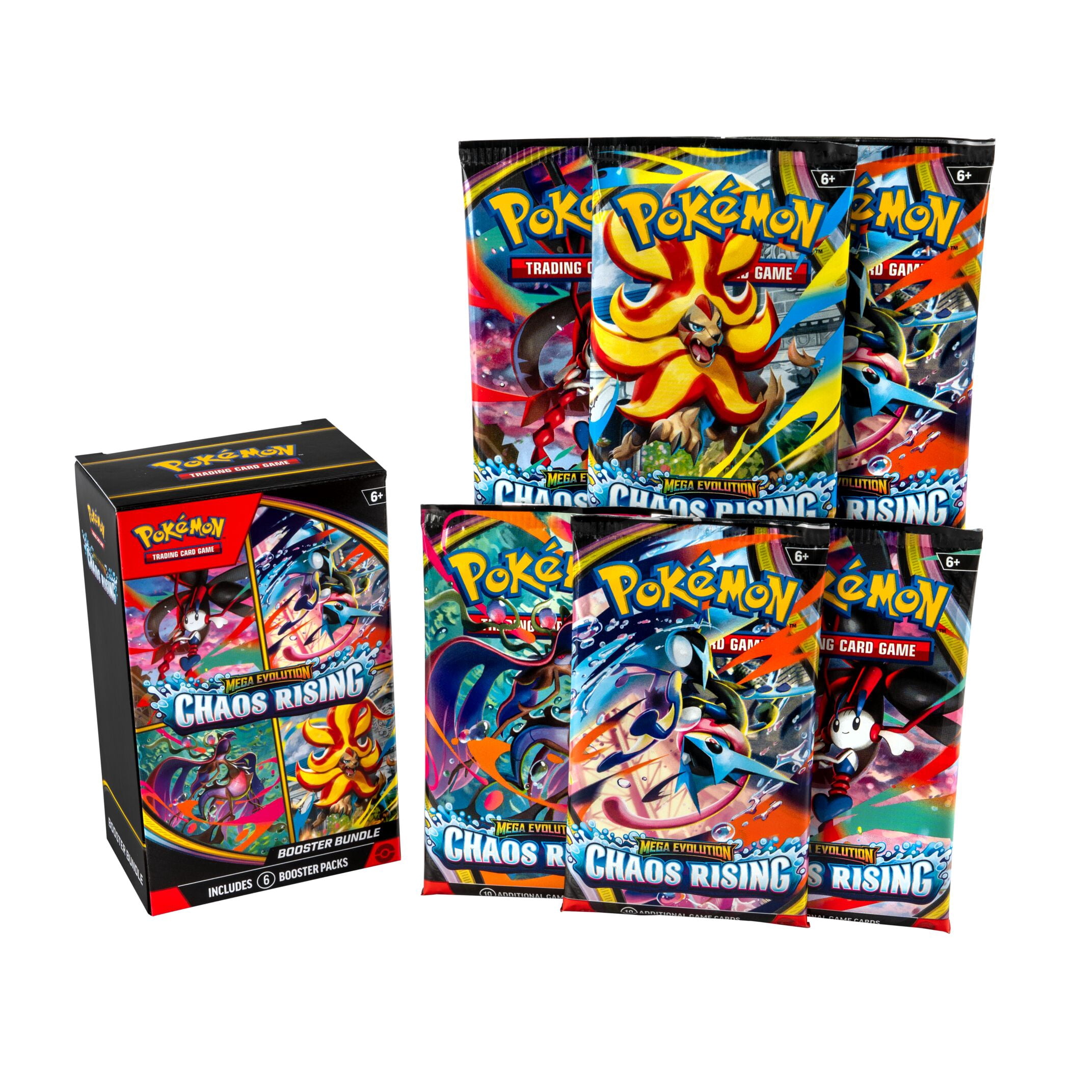 Pokémon Trading Card Game Mega Evolution Chaos Rising Booster Bundle (60 Cards, 6 Pack Set) sg3da