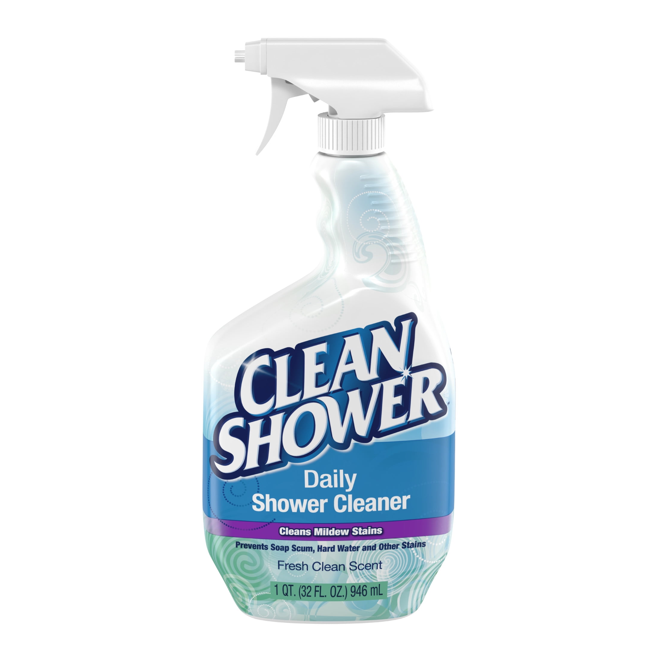 Clean Shower Daily Shower Cleaner, Non-Toxic Formula for Soap Scum and Hard Water Prevention (32 fl oz) lv8i0