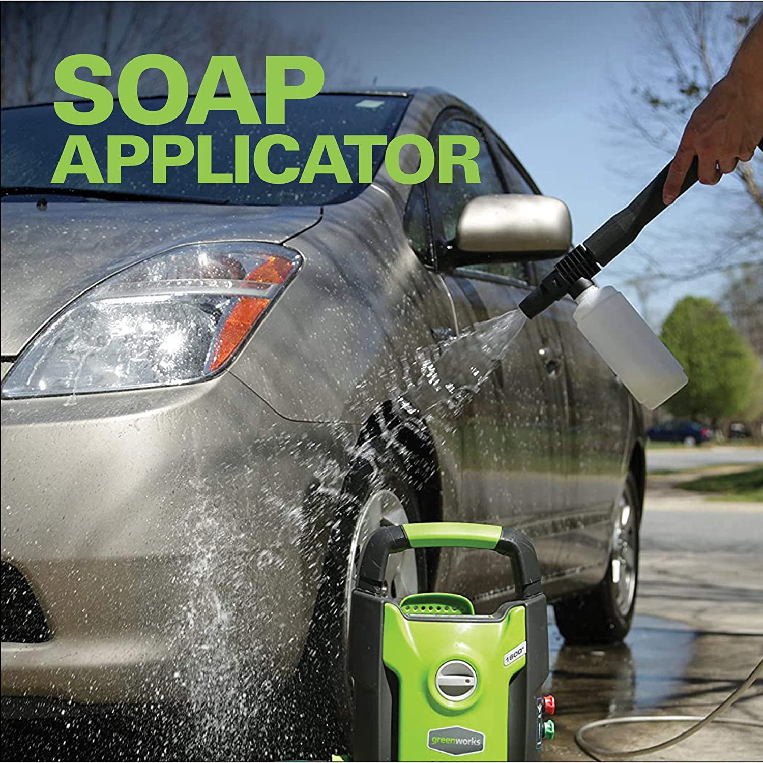 Greenworks 13 Amp 1500 PSI Electric Pressure Washer with Soap Applicator (1.2 GPM, 20 ft Hose) gwypi