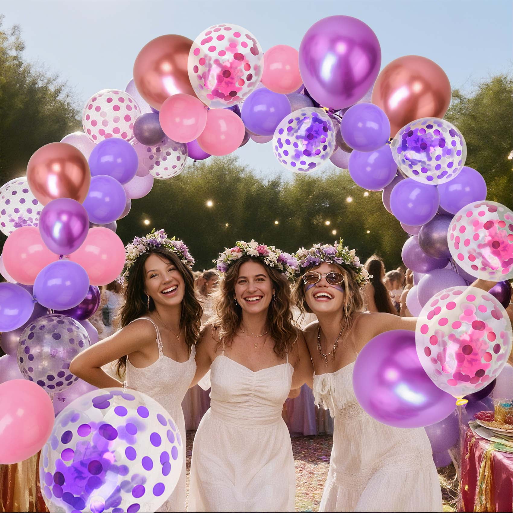 Lnrkai 50-Pack Latex Balloon Set for Party Decorations, Vibrant Pink and Purple Helium-Ready Balloons (12 in) yfp4a