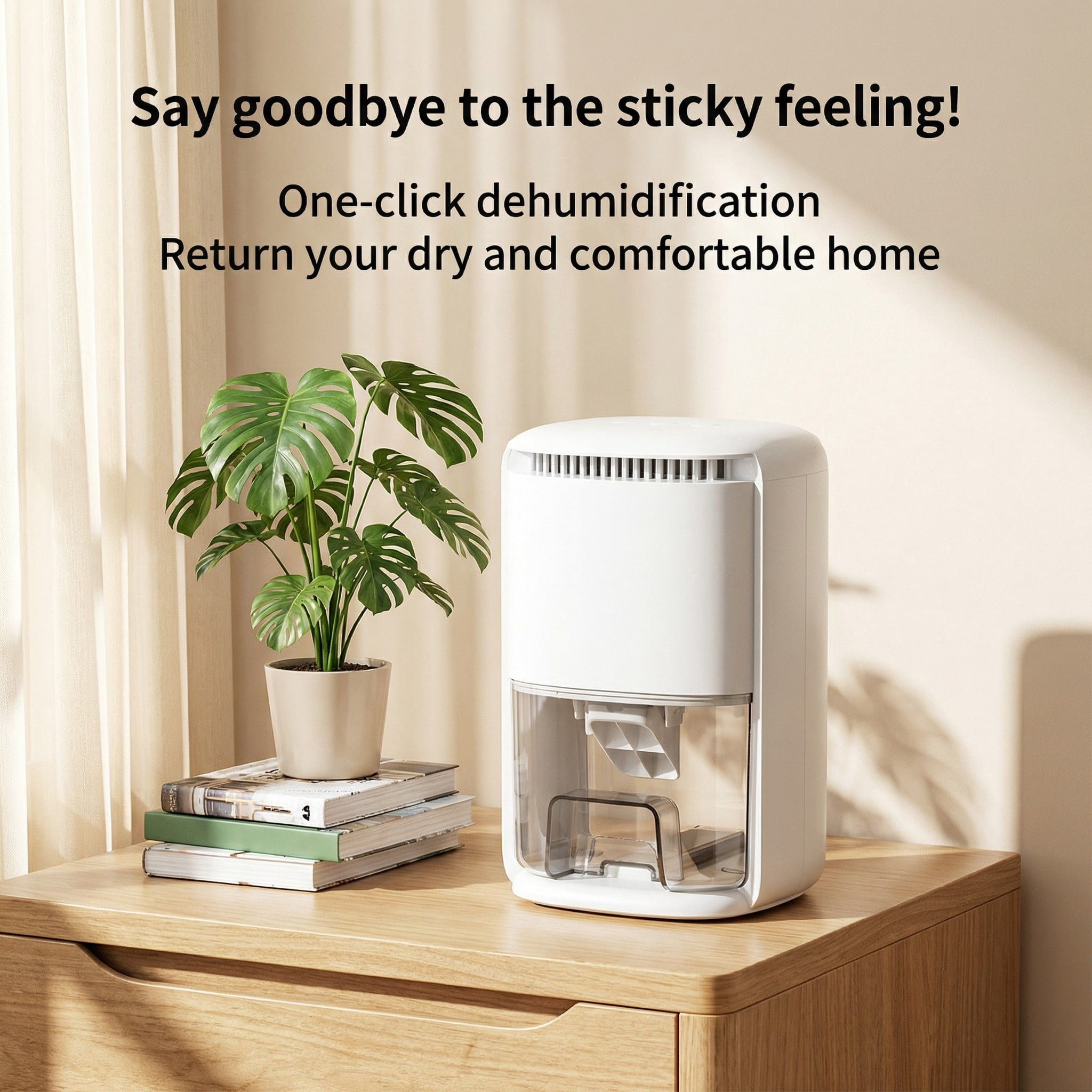 ZENGDAINM Small Dehumidifier for Bedroom and Bathroom, Quiet Portable Moisture Absorber with Auto Shut Off (White, 40 fl oz) sd8mp