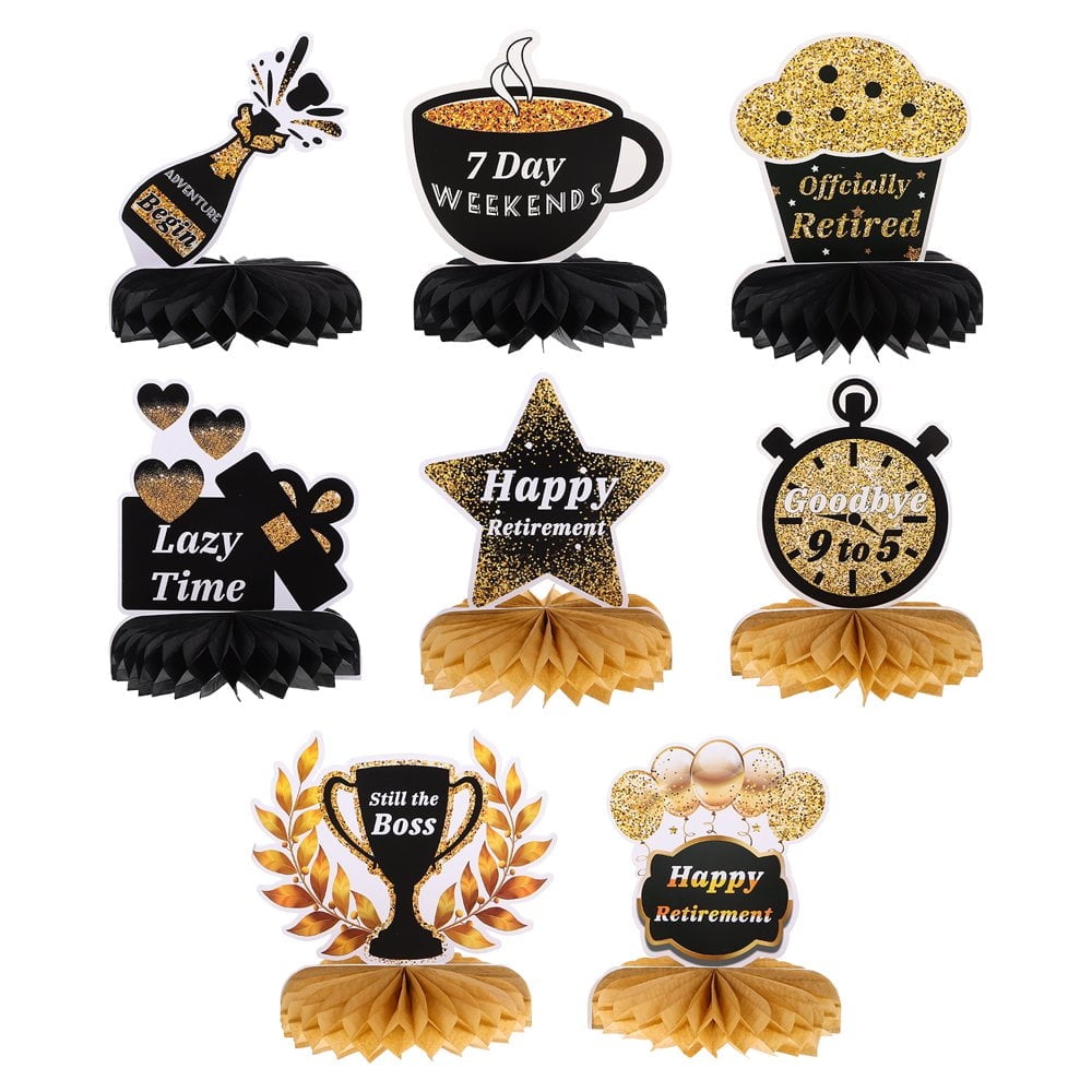 Generic Party Retirement Honeycomb Table Centerpiece (Gold, 1 Pack) 87adc