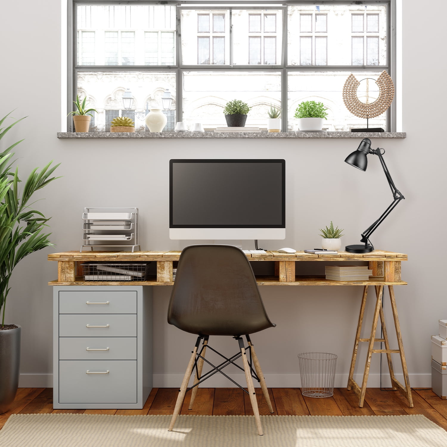 Globe Electric Architect Swing Arm Desk Lamp, Adjustable Heavy Base Task Light (Black, 28 in) zyezs