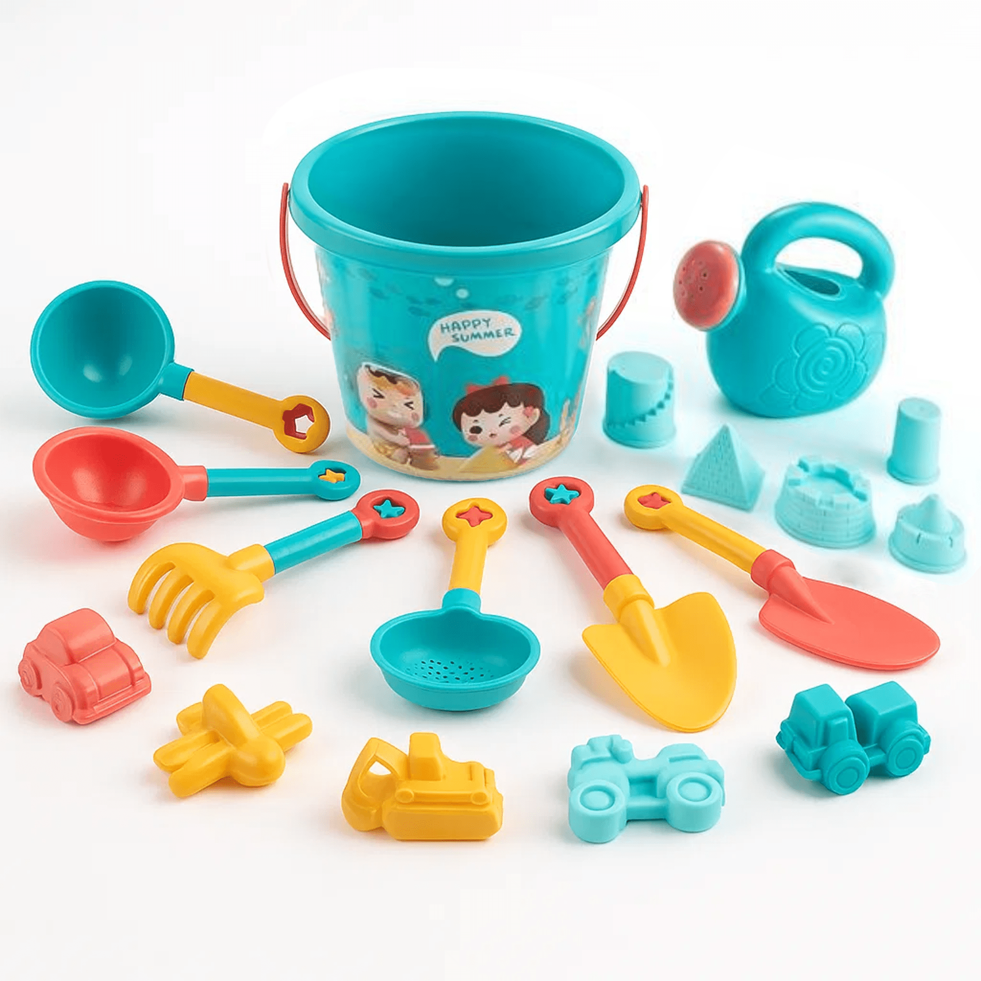 KEYAHAPPY 18-Piece Sand Toy Set for Beach and Sandbox Play (Multicolor, 18-Piece Set) jzusv
