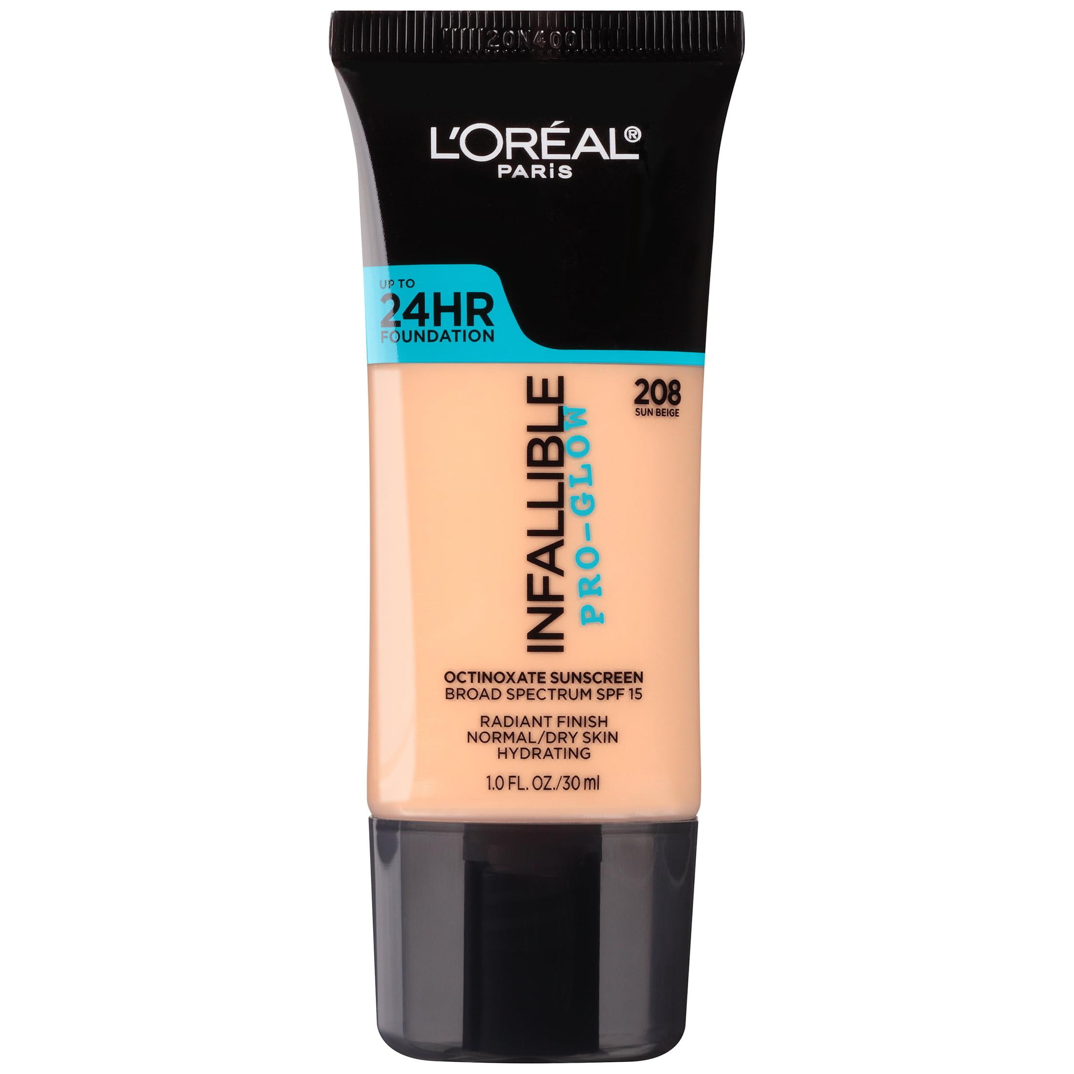 L'Oreal Paris Infallible Pro-Glow Foundation, Hydrating Liquid Makeup with SPF 15 (Sun Beige, 1 fl oz) i8yp5