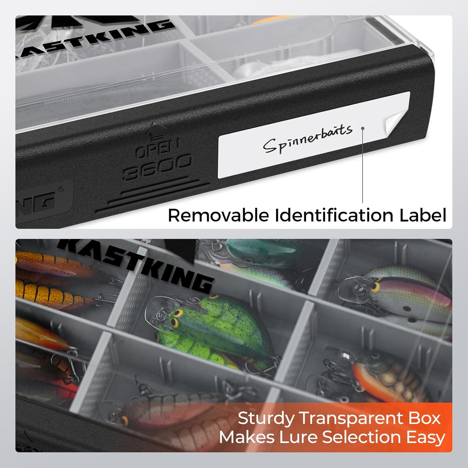 KastKing HyperSeal Waterproof Tackle Box (Black, 3700 Size) co3rt