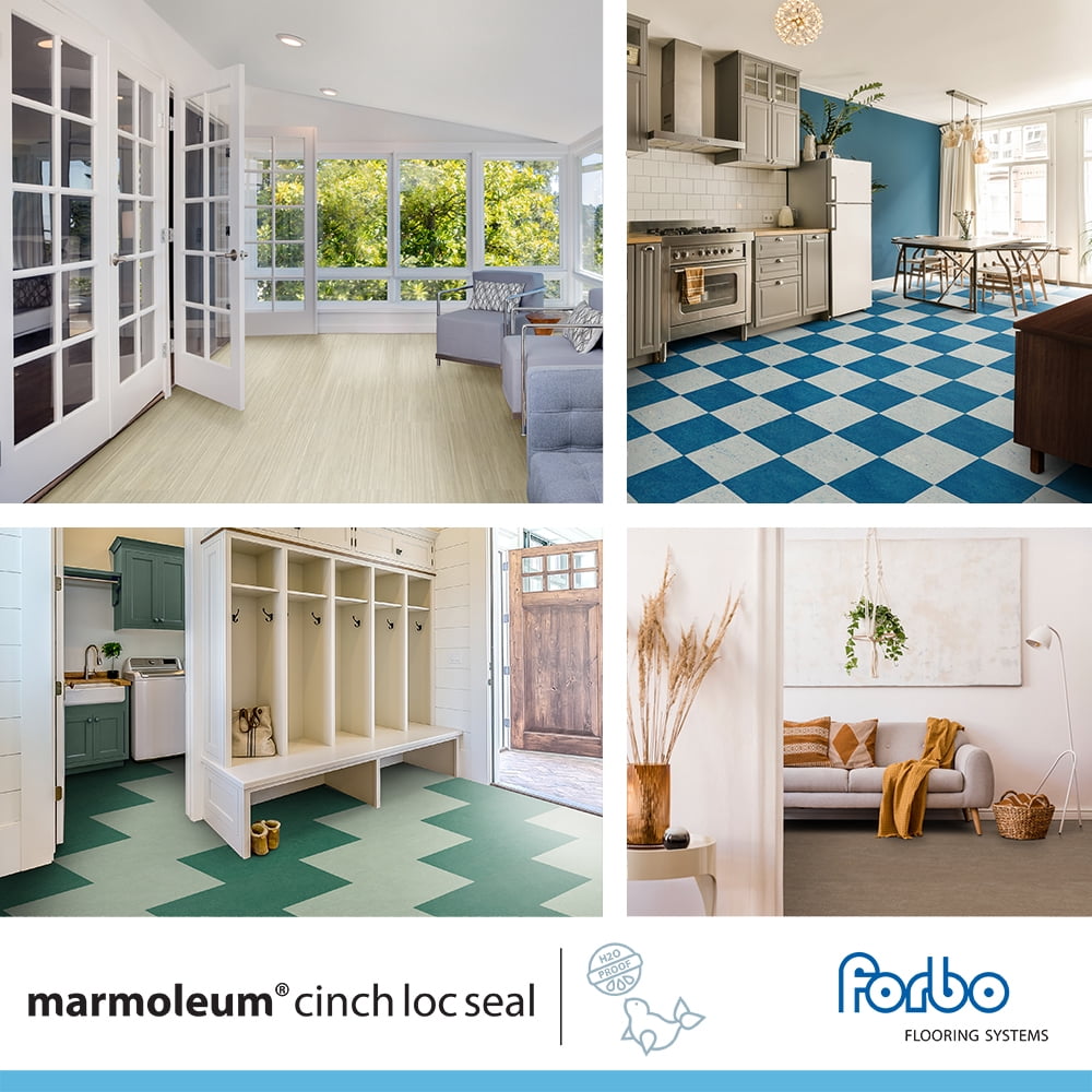 Forbo Flooring Marmoleum Cinch Loc Seal Laminate Plank (Black, 11.81 in x 35.43 in, 20.34 sq ft) p07lp
