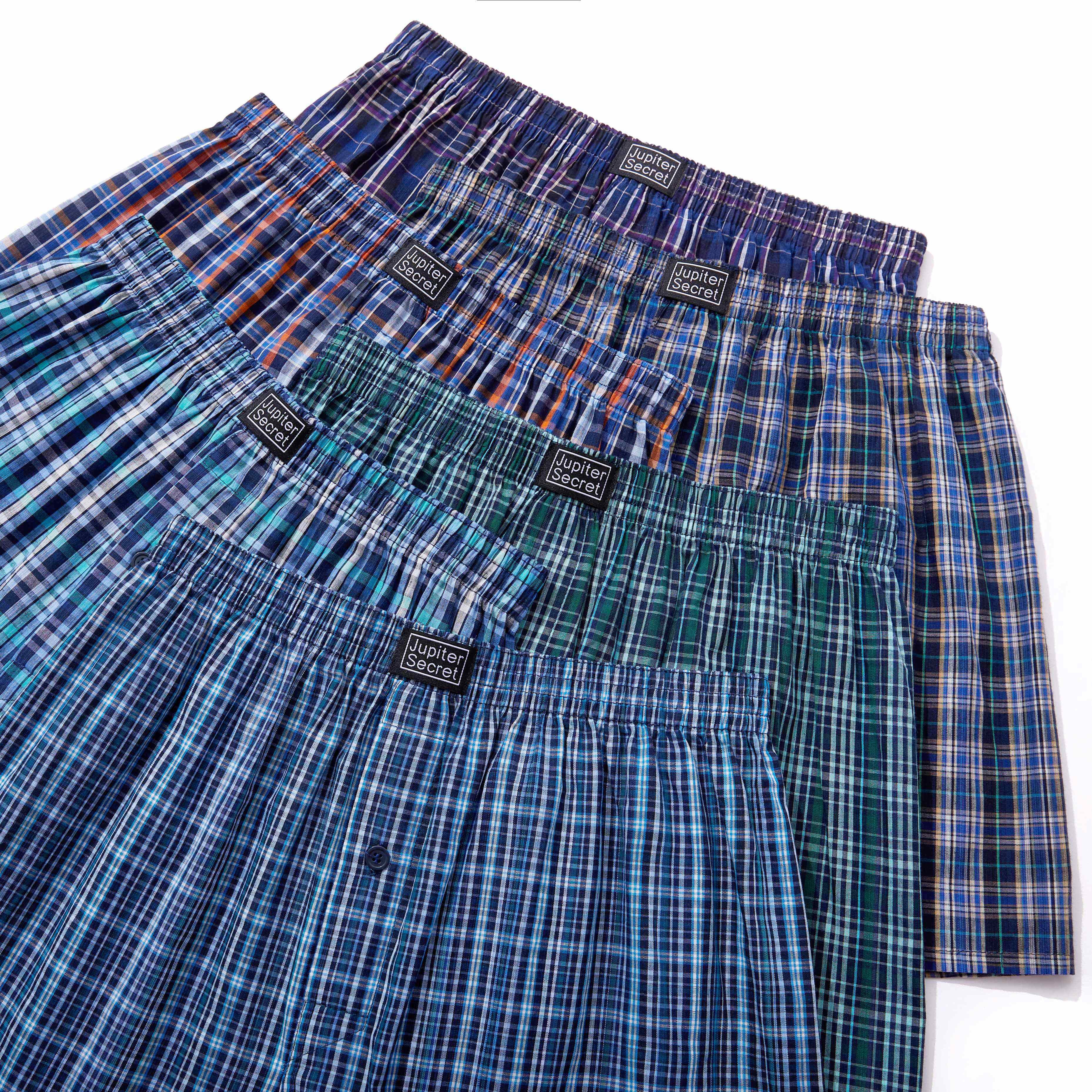 Onimisc Men's Woven Boxer Shorts Breathable Cotton Underwear (Assorted Colors, 6 Pack) d793w