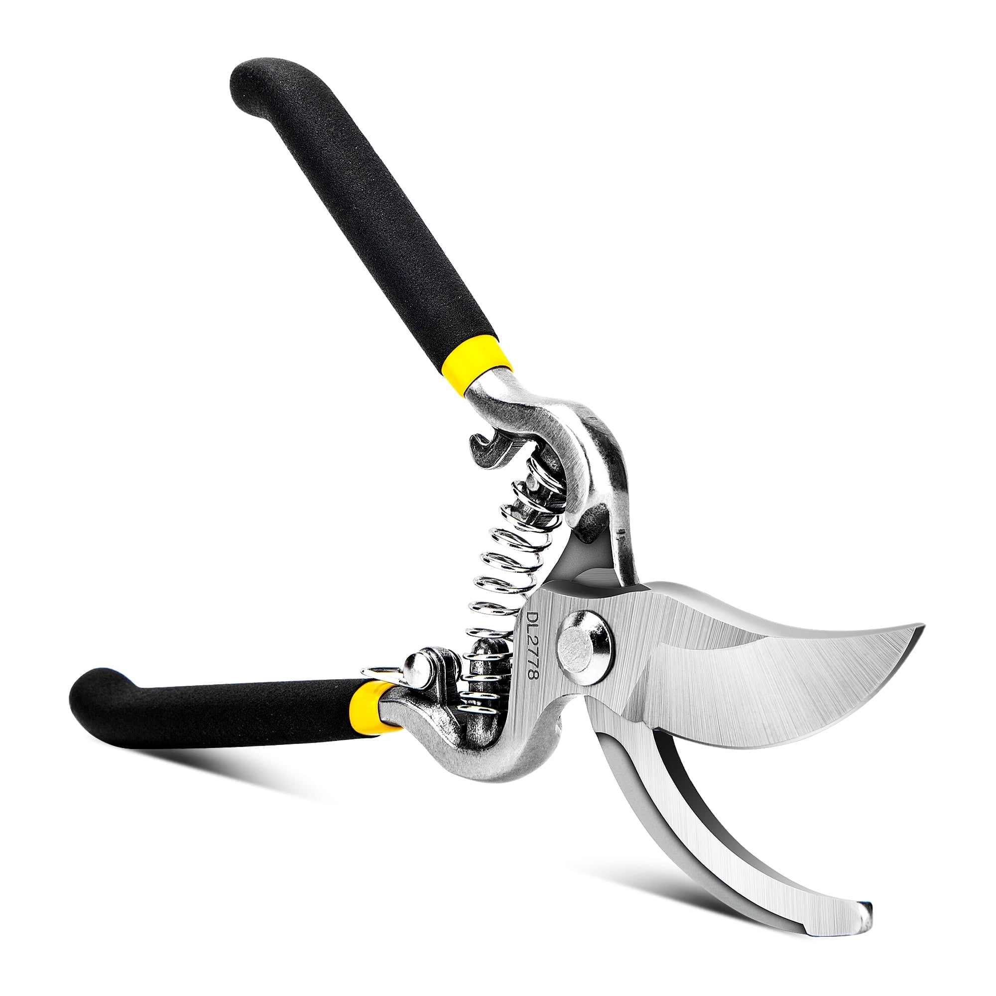 Deli Bypass Pruning Shears, Ergonomic Gardening Clippers for Plants and Flowers (Black, 8 in) fff97