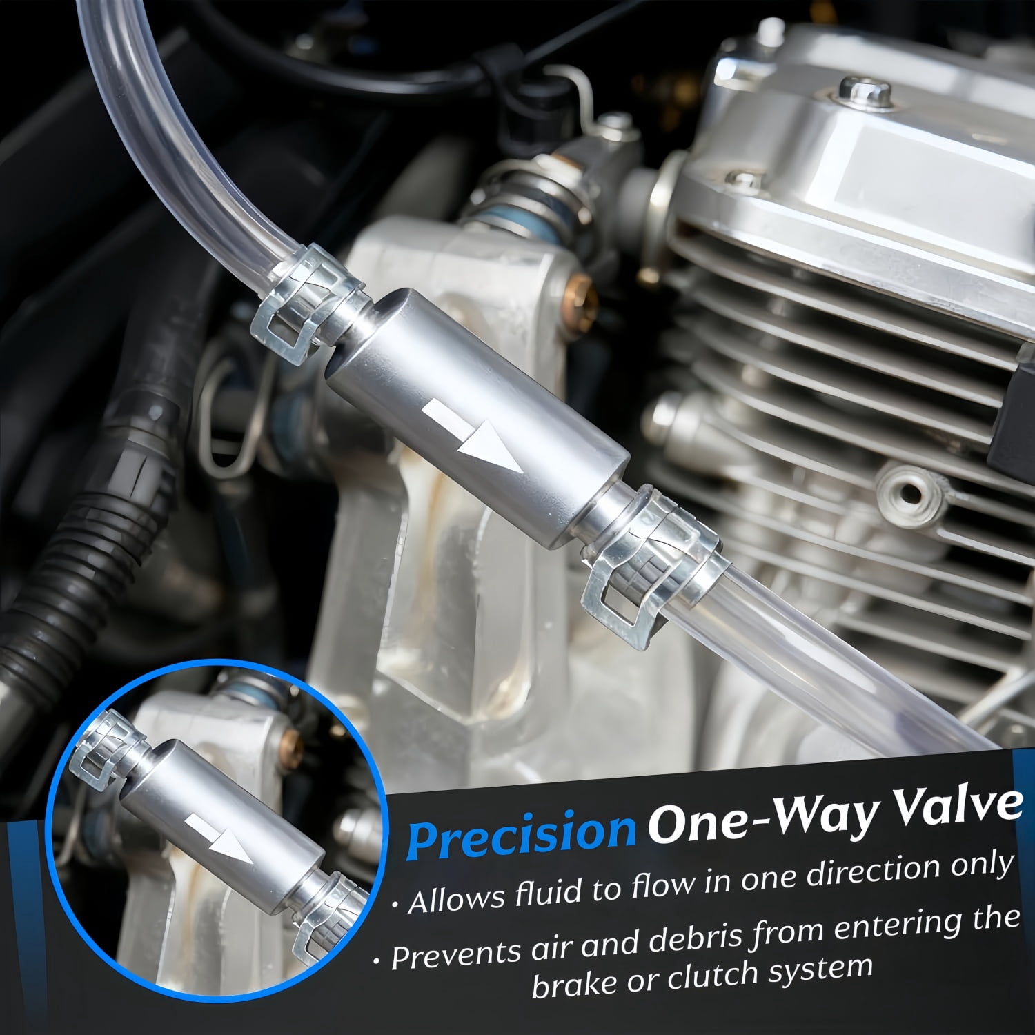 ChrumpTon Brake Bleeder Kit with One-Way Check Valve Hoses for Motorcycle and Car Hydraulic System Maintenance (2 Sets) wmcyt