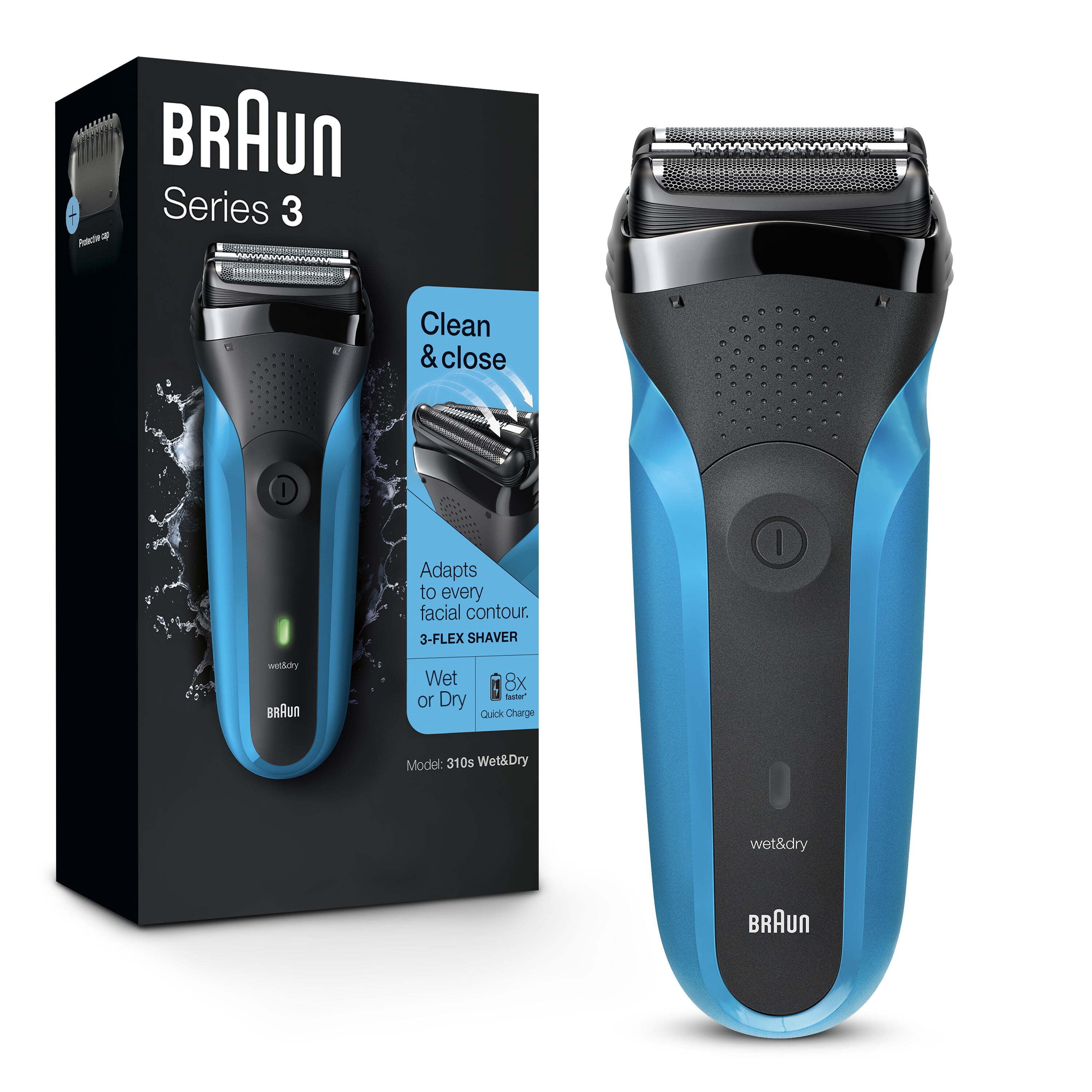 Braun Series 3 310s Wet & Dry Electric Shaver for Men (Black, 1 Count) 8l7wq