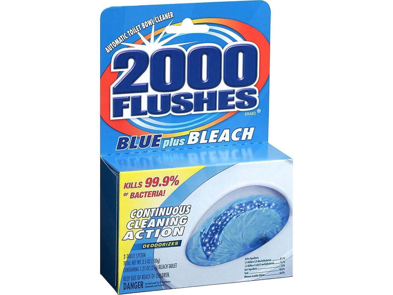 WD-40 2000 Flushes Blue Plus Bleach Automatic Toilet Bowl Cleaner Tablets (Blue, 12 Count) 8gf5i