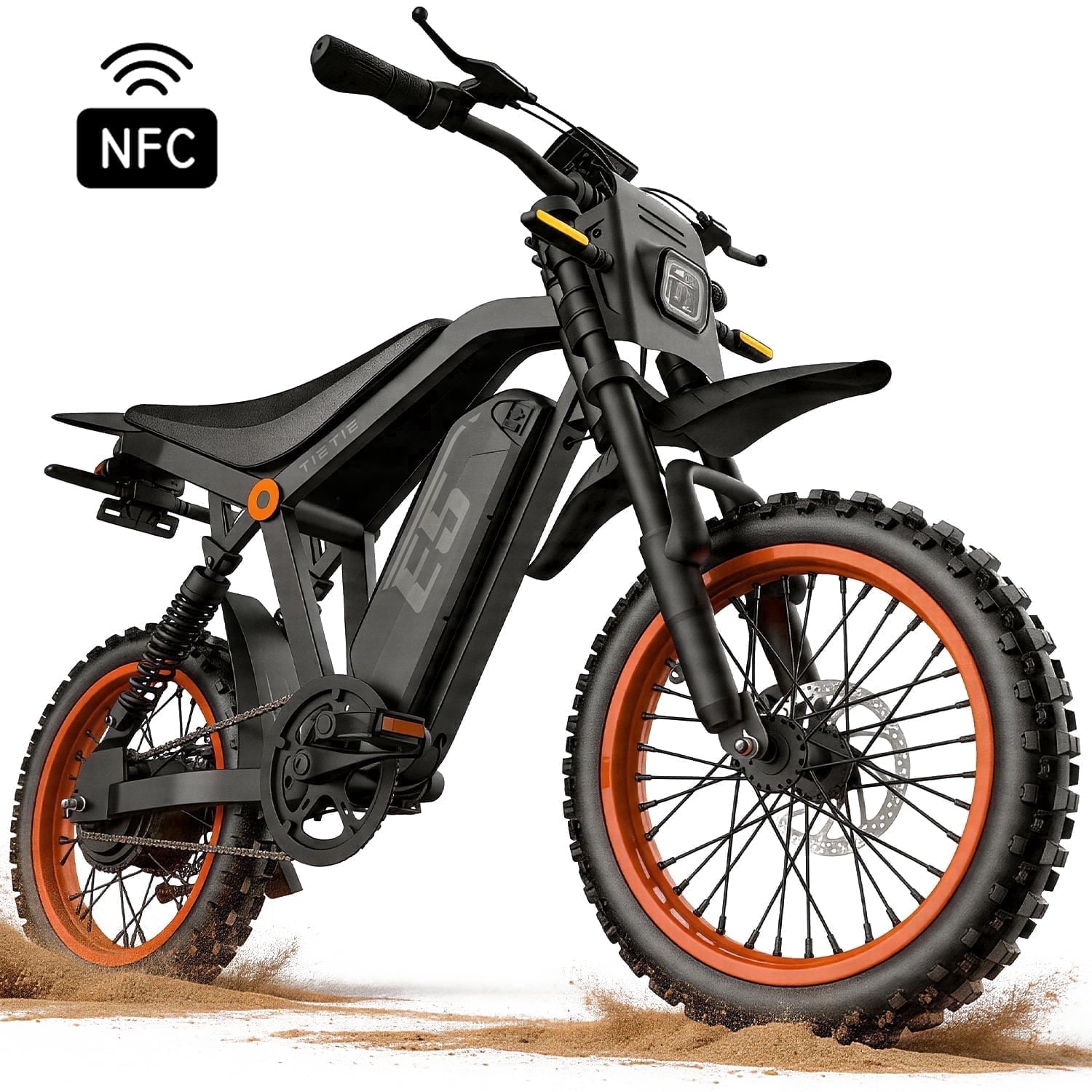 TieTie Electric Mountain Bike, Fat Tire E-Bike with 1500W Motor and 48V 20Ah Battery (Black, 7-Speed) y9rpz