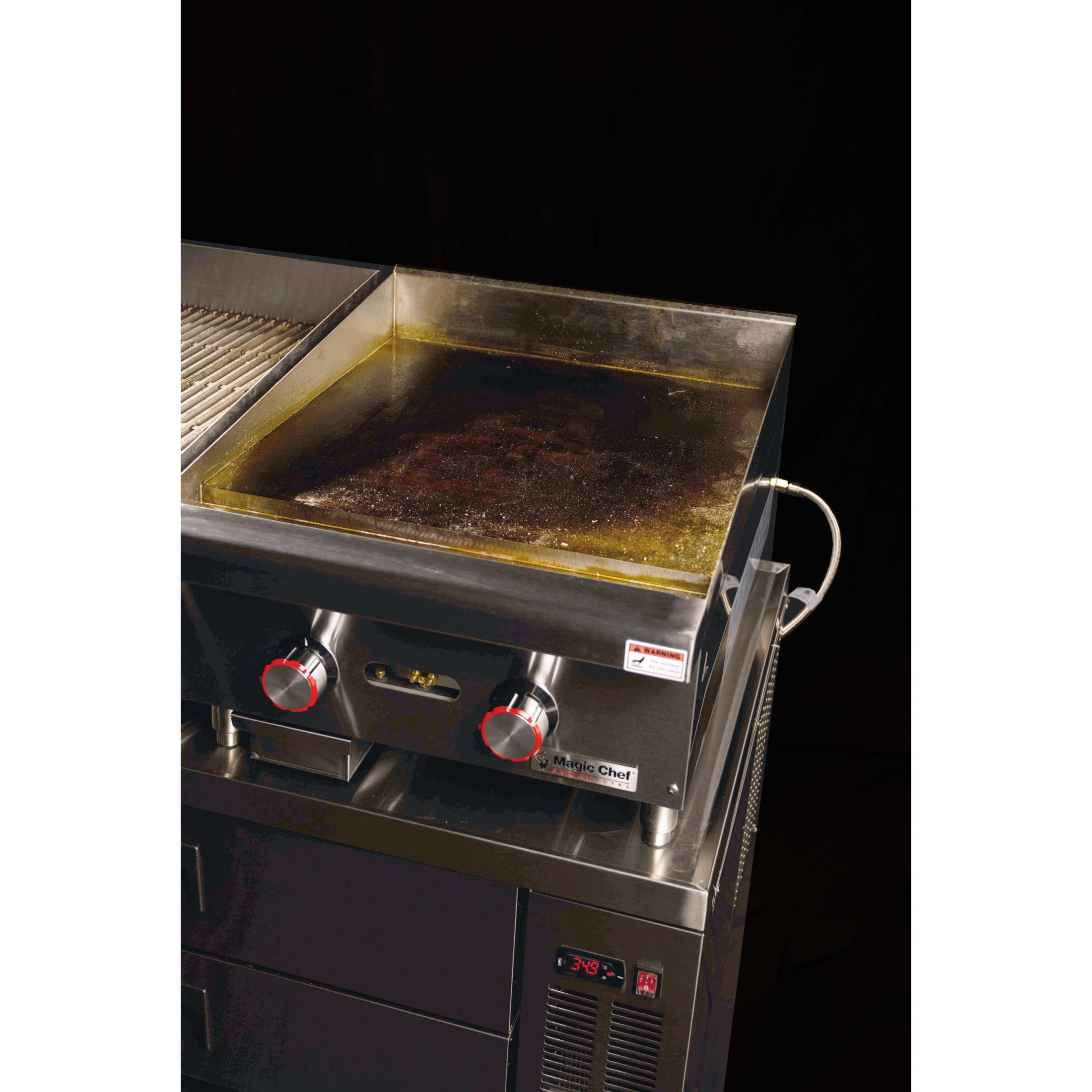 Magic Chef Commercial Natural Gas Manual Countertop Griddle (Silver, 48 in) i7ntx