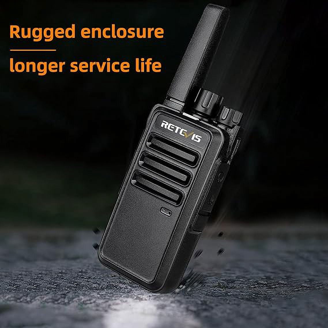 Retekess RT68 Two-Way Radios Long Range Walkie Talkies with Earpiece and Charging Base (10 Pack) vo4vc