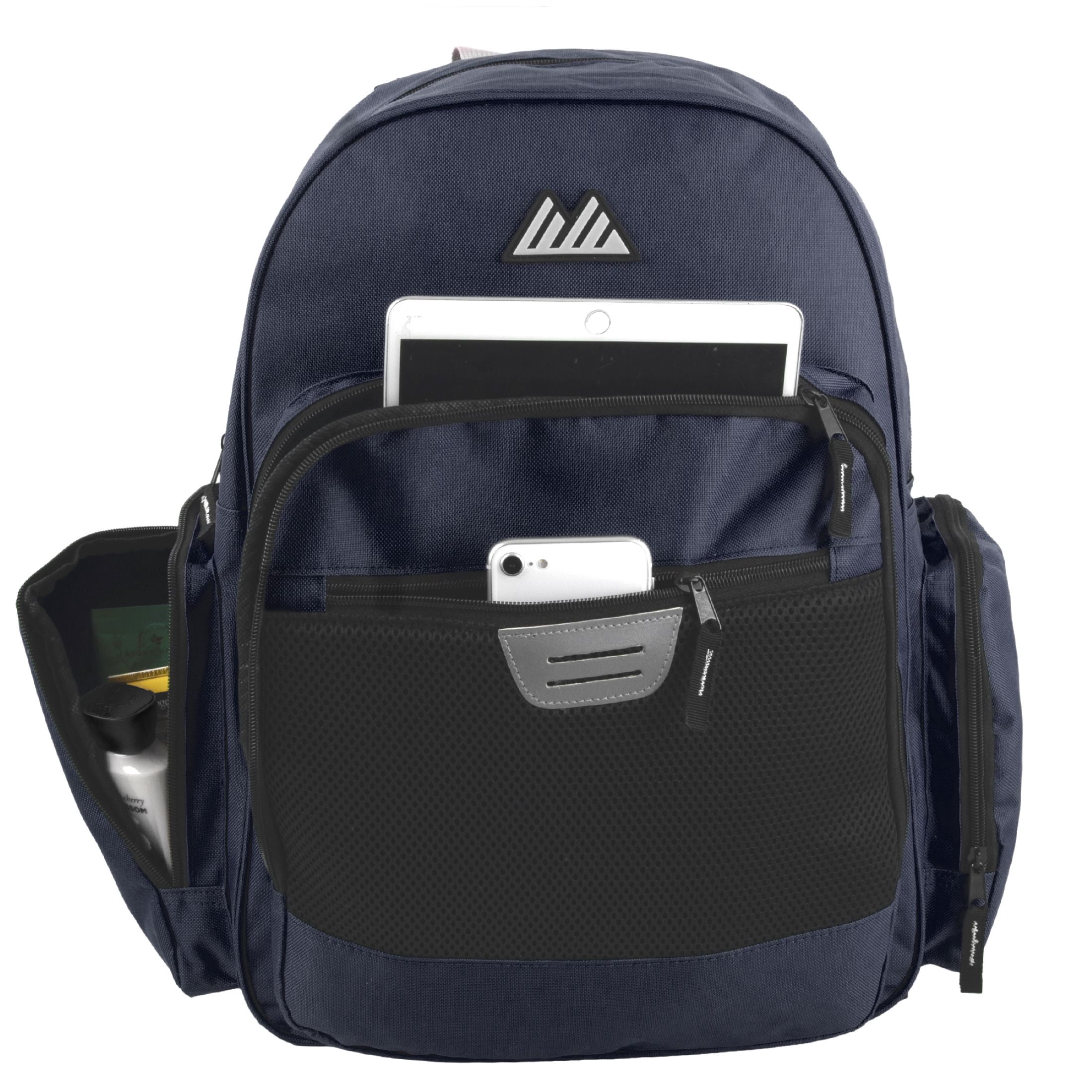 Trailmaker 18 in Backpacks with 45 Piece School Supply Kits (12 Pack, Black and Navy Blue) d93ko