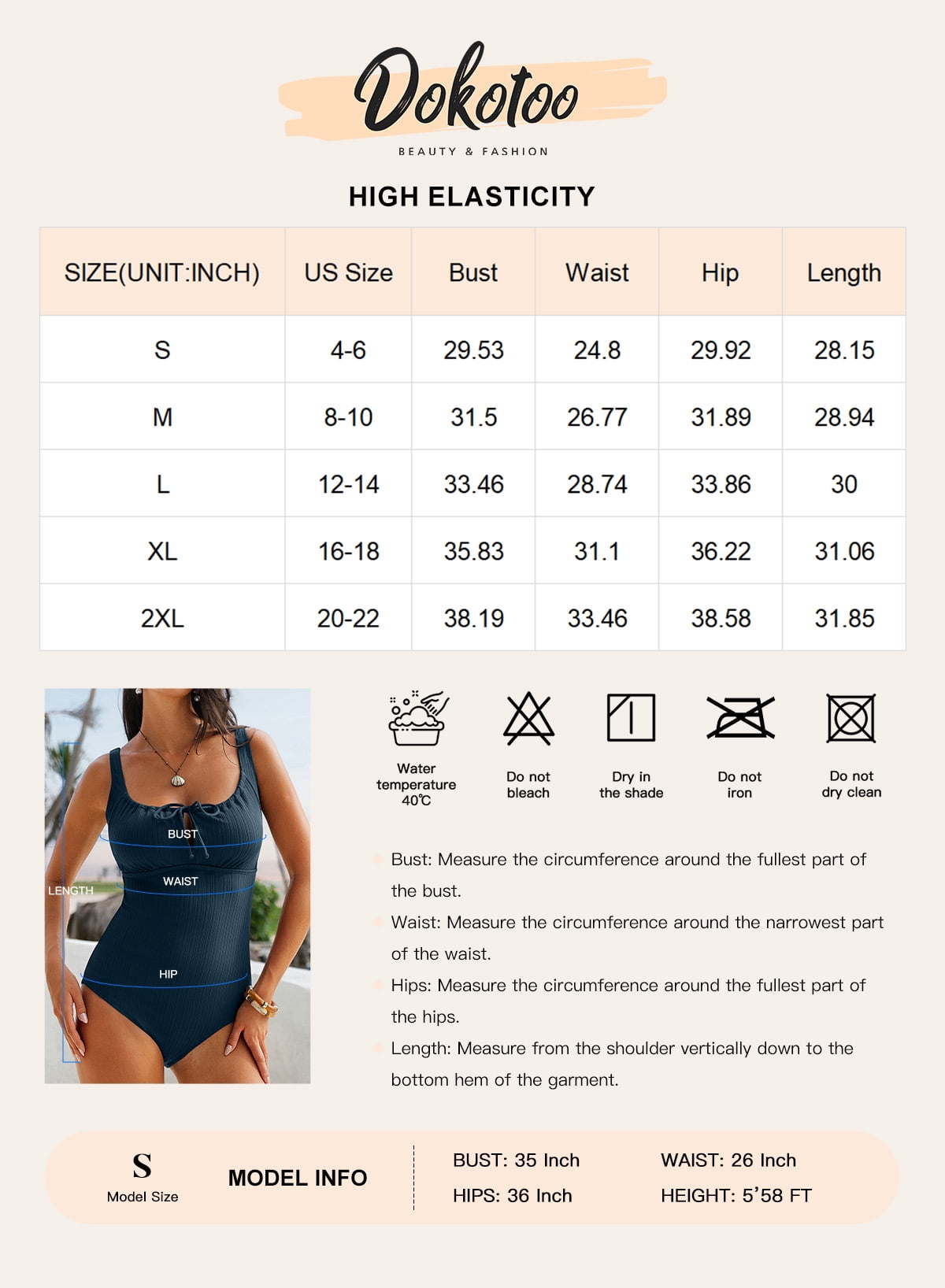 DOKOTOO Womens One Piece Swimsuit Textured Tummy Control Keyhole Adjustable Straps (Blue, Medium) m0j8s