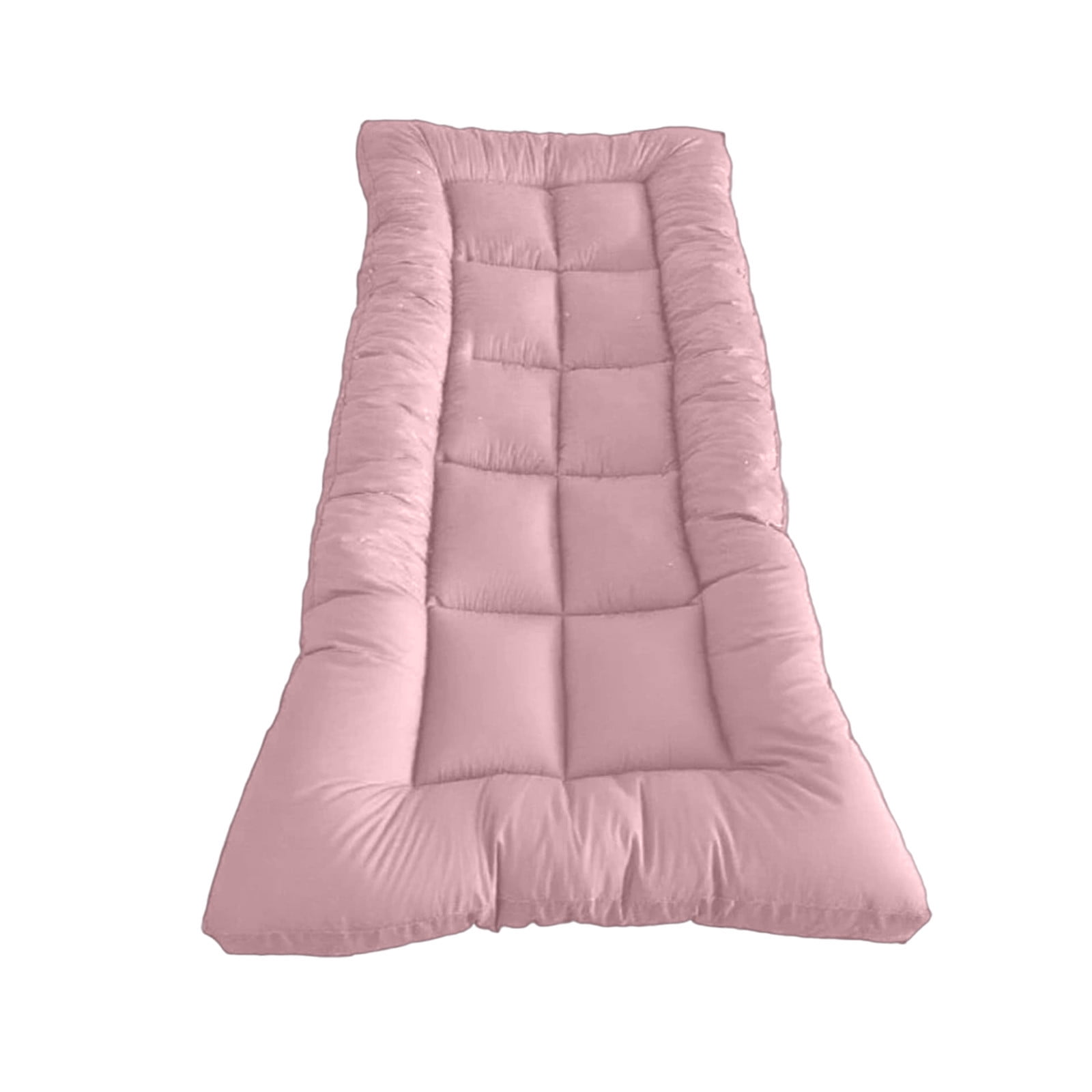 Gnmfd Thickened Soft Fiber Mattress Foldable Sleeping Pad for Single Bed (Pink, 35 in x 79 in) olvt3