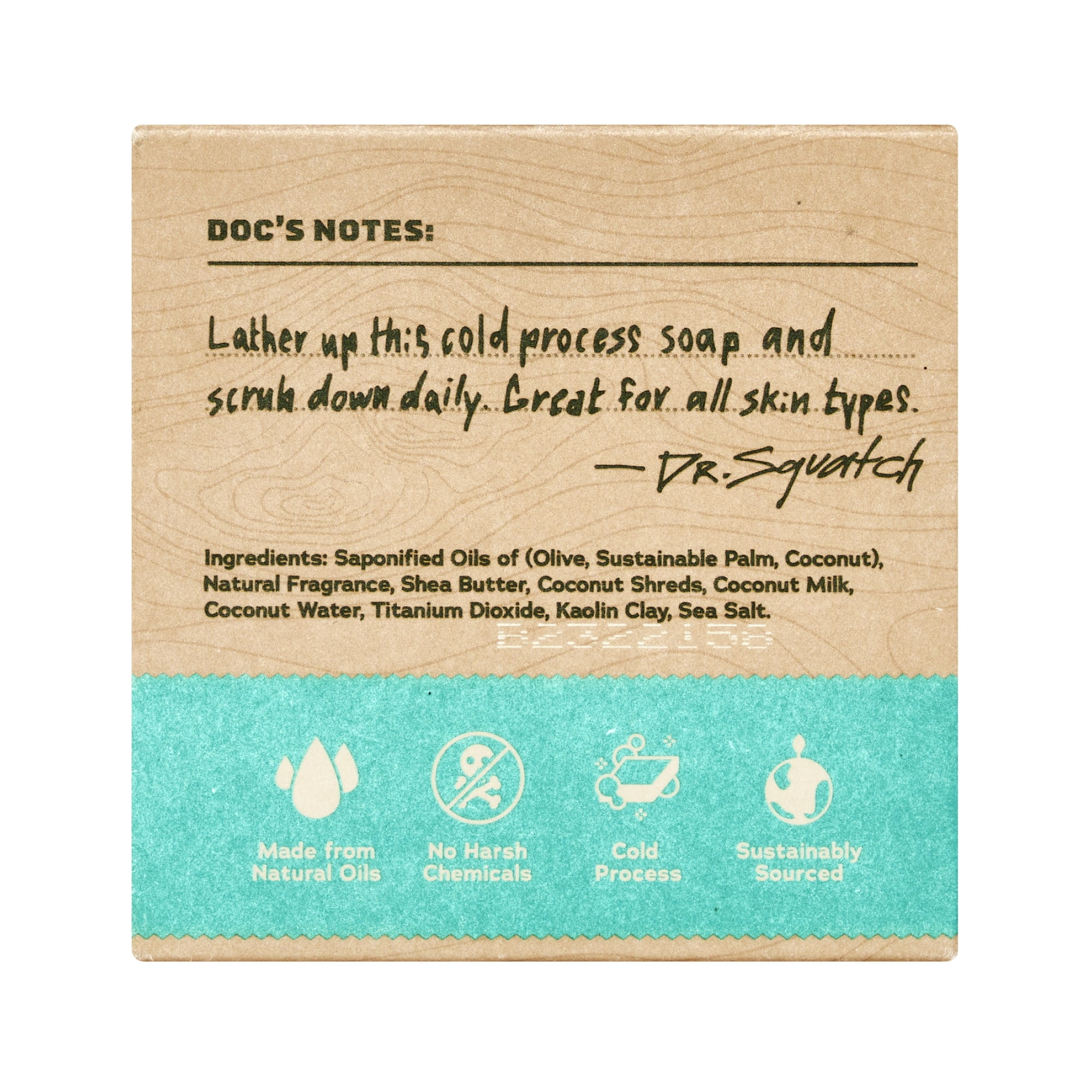 Dr. Squatch Men's Natural Bar Soap, Coconut Castaway Exfoliating Cleanser (5 oz) 04gyr