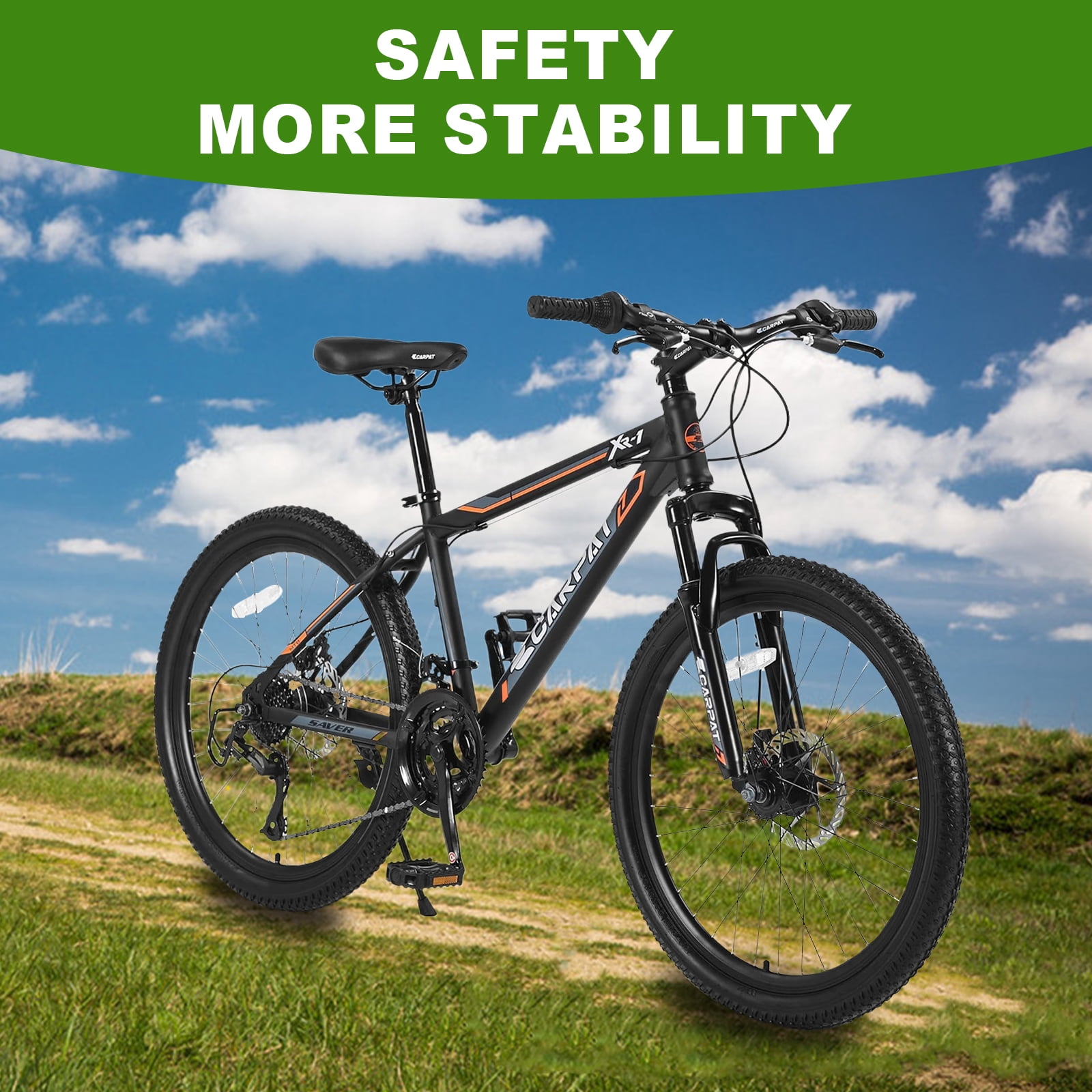 Ambifirner 24 Inch Mountain Bike with 7-21 Speed Shifting System (Orange, 24 in) e41yz
