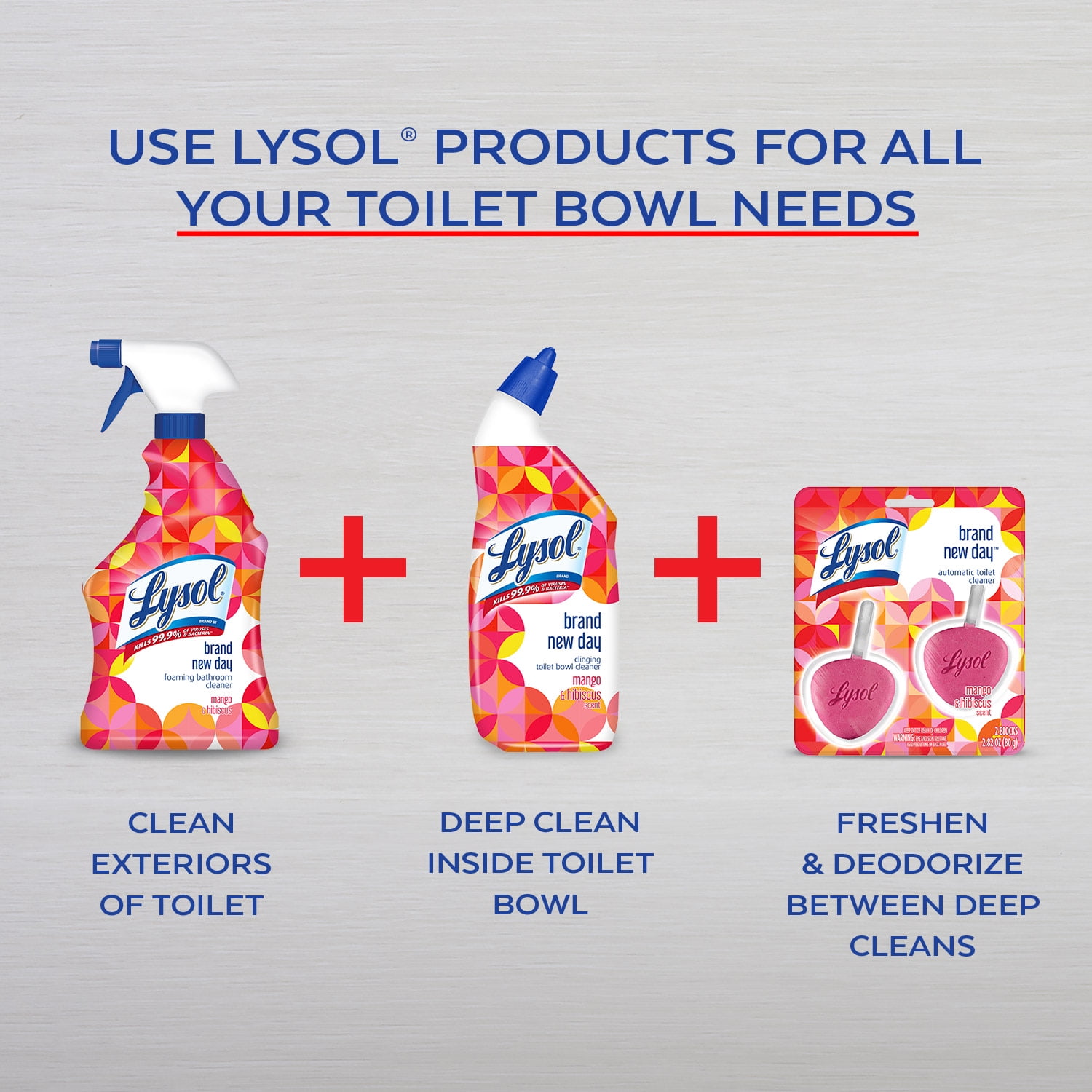 Lysol Toilet Bowl Cleaner Rim Hanger, Mandarin and Ginger Lily Scent, Long-Lasting Freshness (2 Count, 2.82 oz) 66sqb