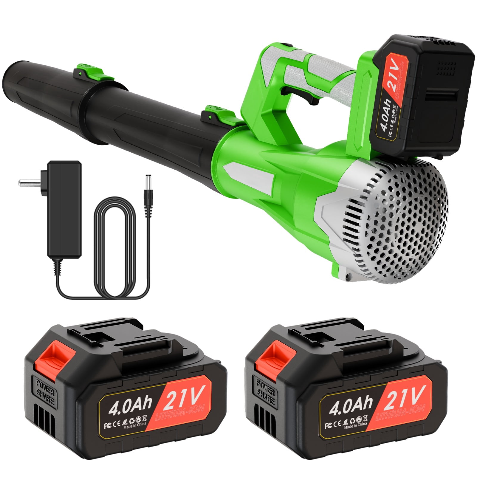 CATGOOD 21V Cordless Leaf Blower, 750CFM 200MPH Electric Blower with 6 Speed Control and 2 Batteries (Black, 3.2 lb) vkwln
