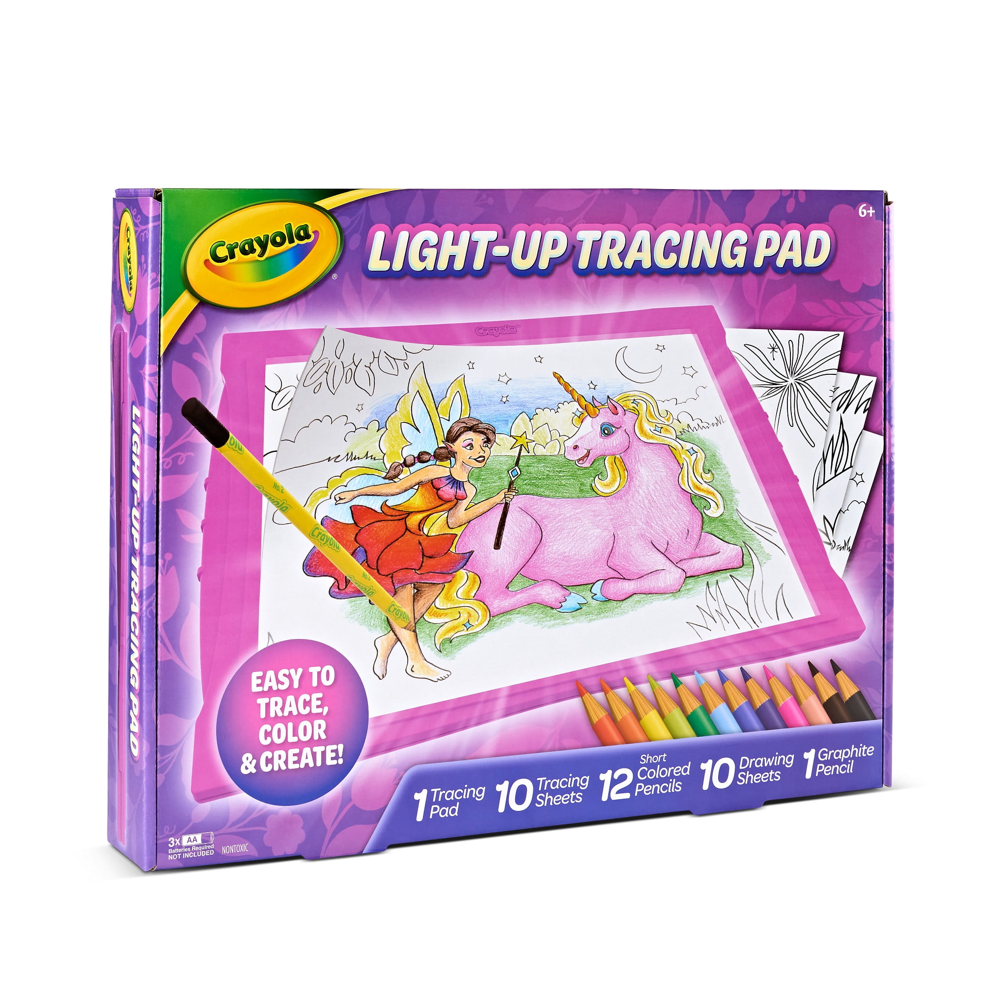 Crayola Light-Up Tracing Pad Drawing Activity Set (Pink, 1 Set) d89tx