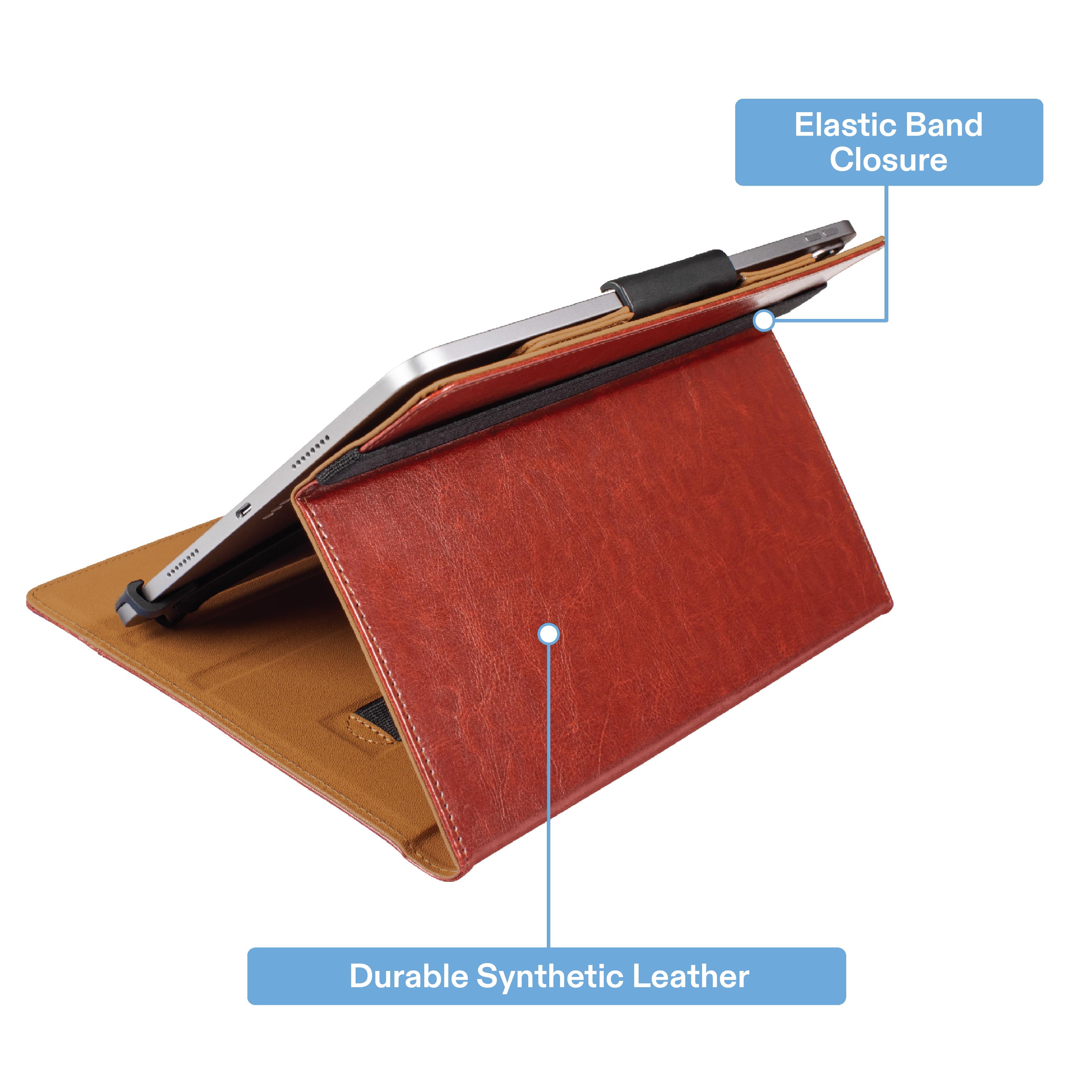 onn Universal Tablet Folio Case (Brown, 9-11 in) dz65j