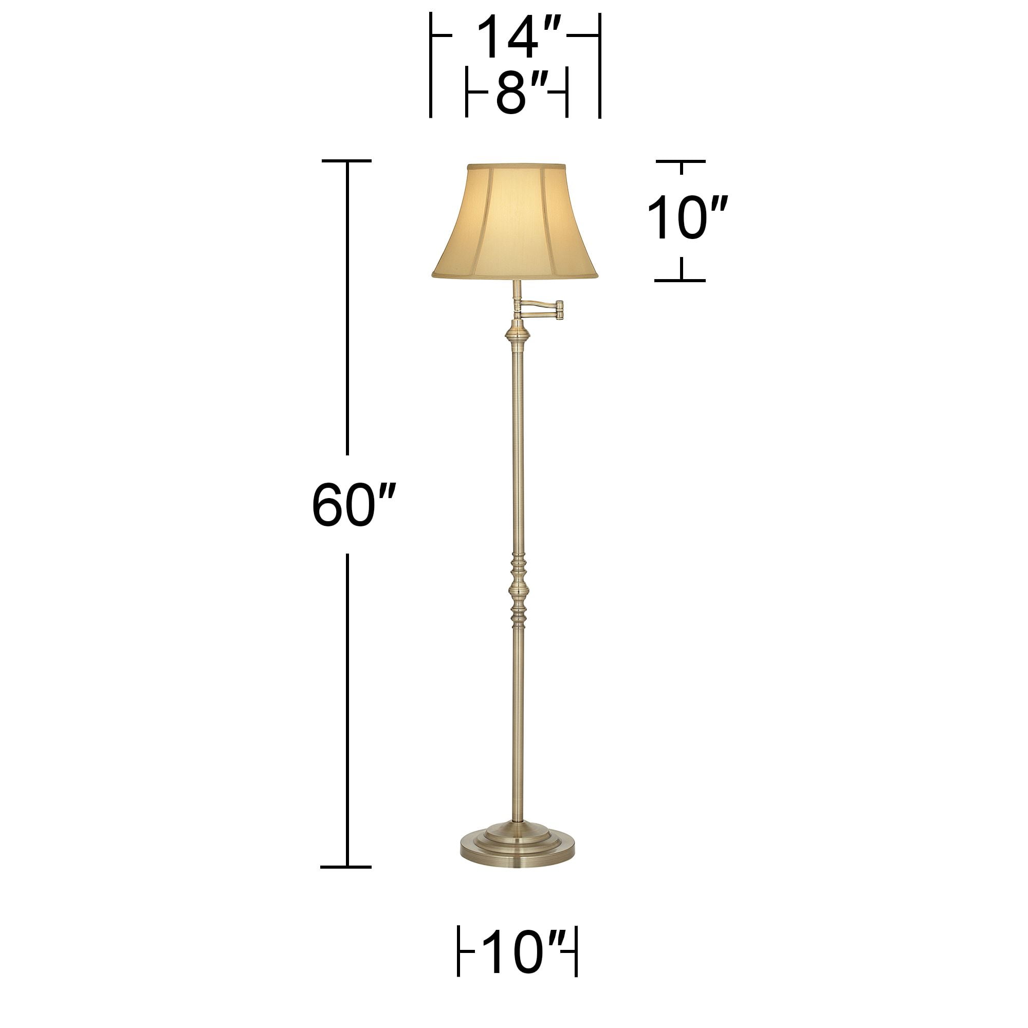 Regency Hill Montebello Vintage Swing Arm Floor Lamp (Antique Brass, 60 in) t85oe