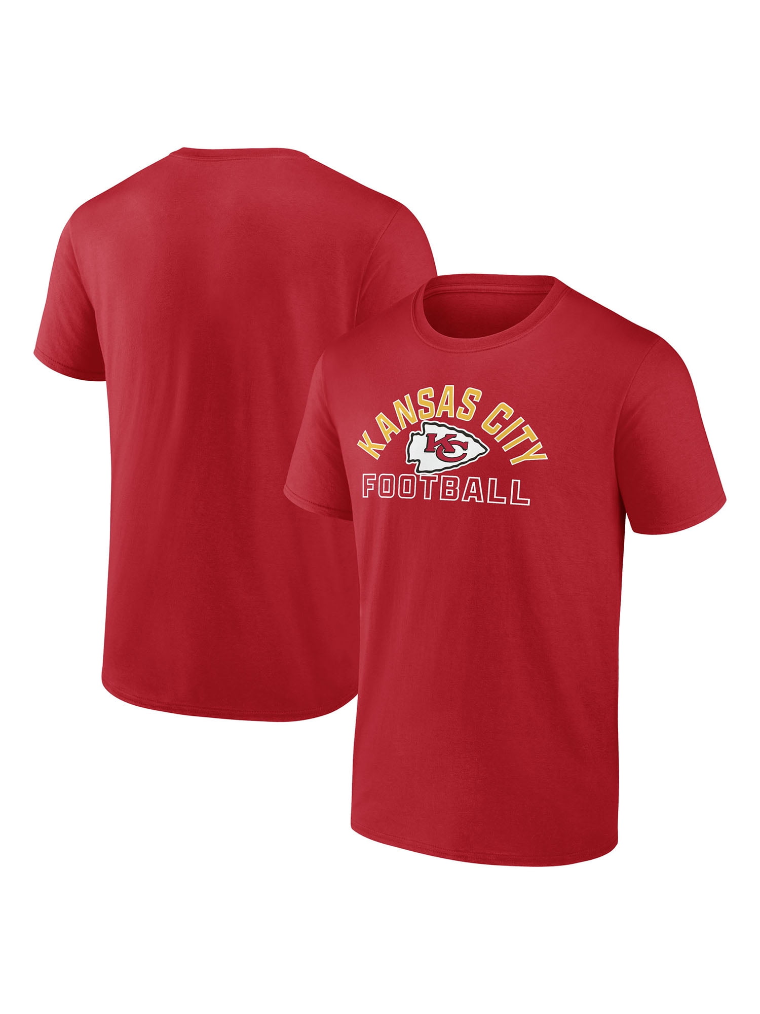 Kansas City Chiefs NFL Men's Cotton Short Sleeve T-Shirt Arch Over Logo (Red, XL) kw48a