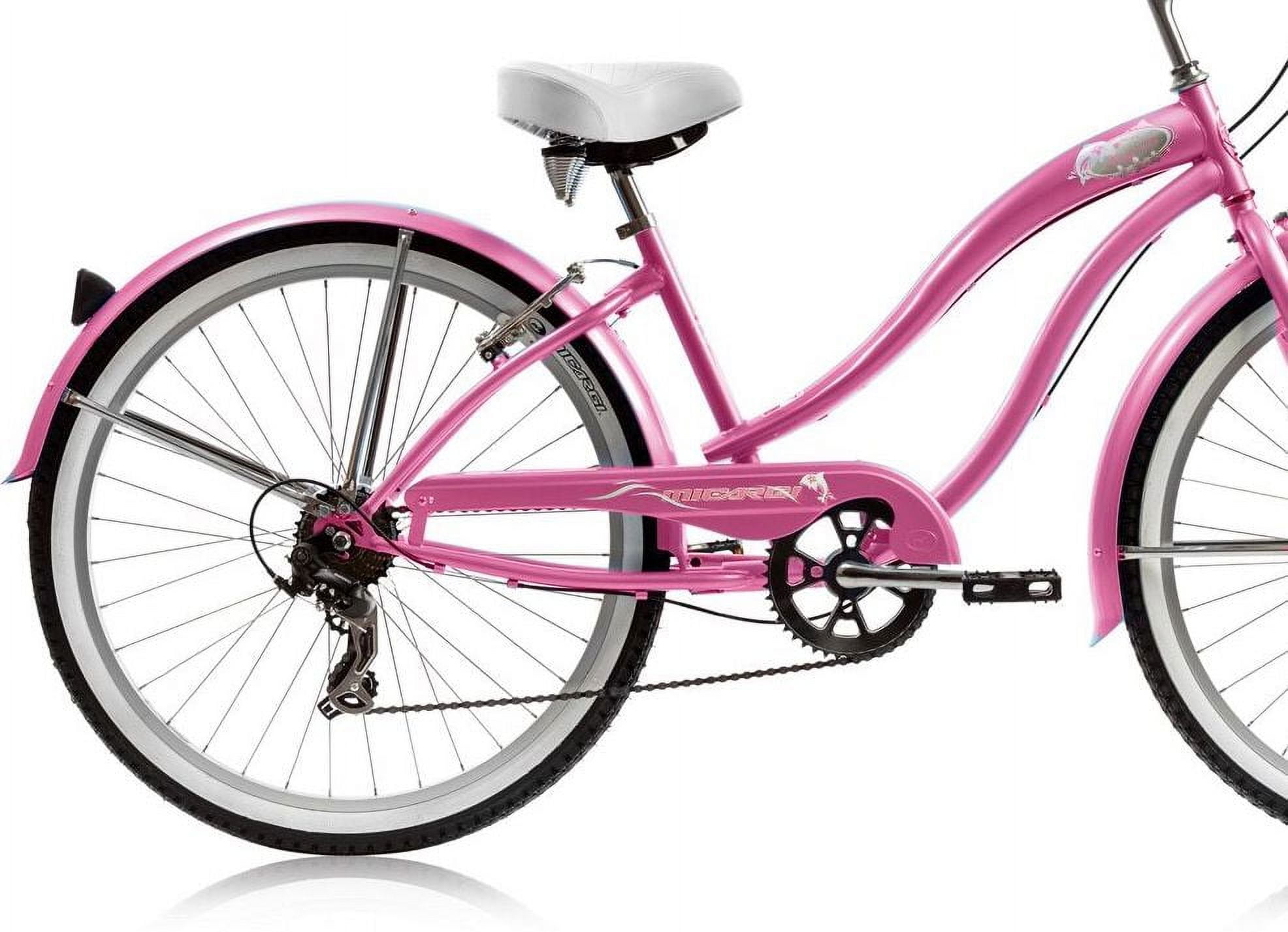 Wonder Wheels 26 in. Beach Cruiser Bicycle (7 Speed, Pink Rims) l51w2