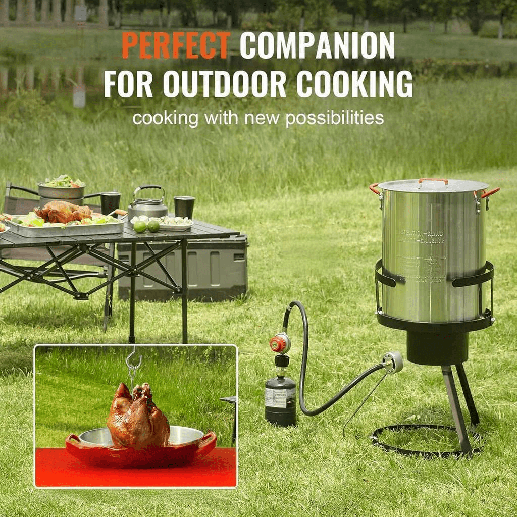 Generic Outdoor Aluminum Seafood Boiling Kit and Turkey Fryer with 54000 BTU Propane Burner (30 qt) 6a1n6