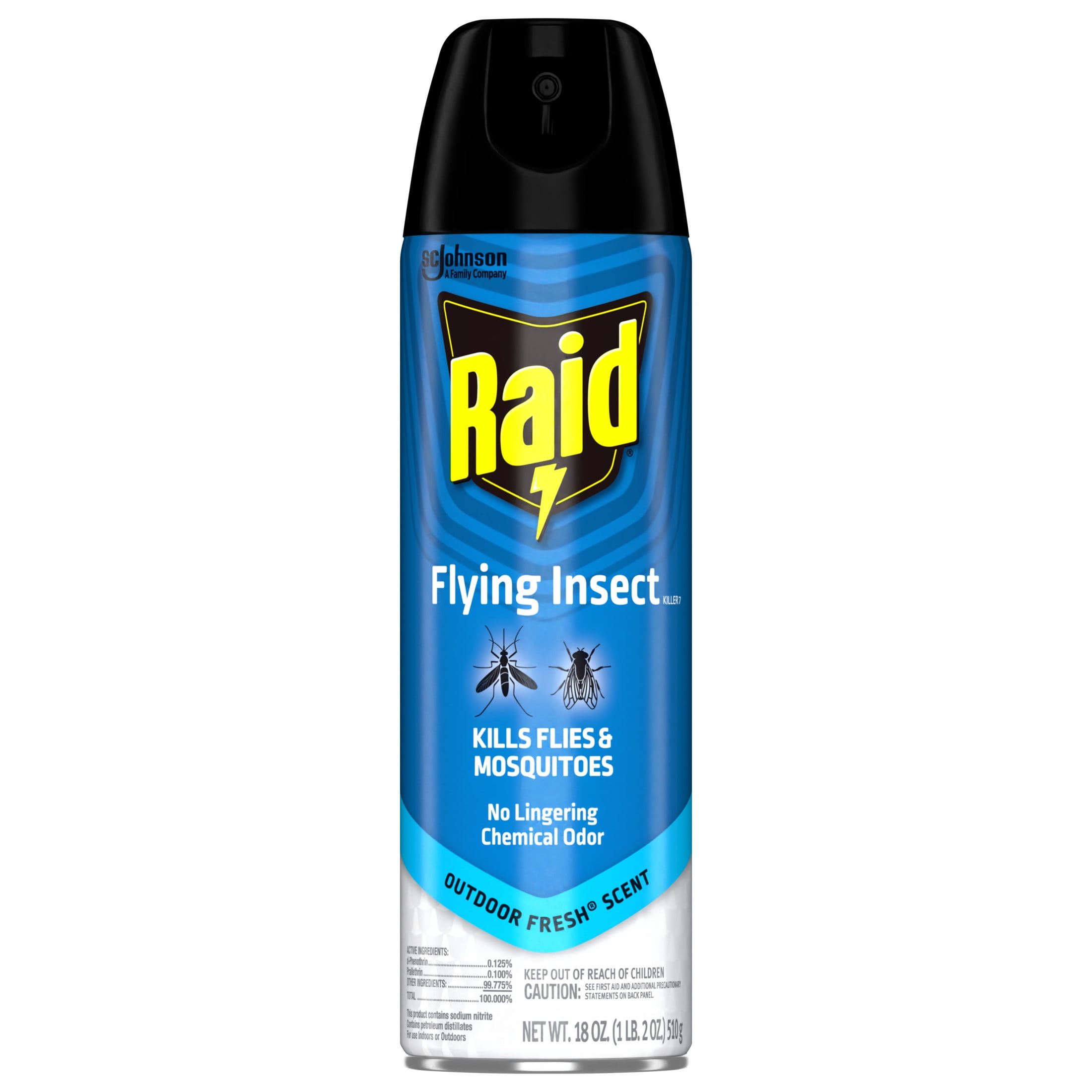 Raid Flying Insect Killer 7, Fast-Acting Bug Spray for Flies and Mosquitoes (Outdoor Fresh Scent, 18 oz) qel73