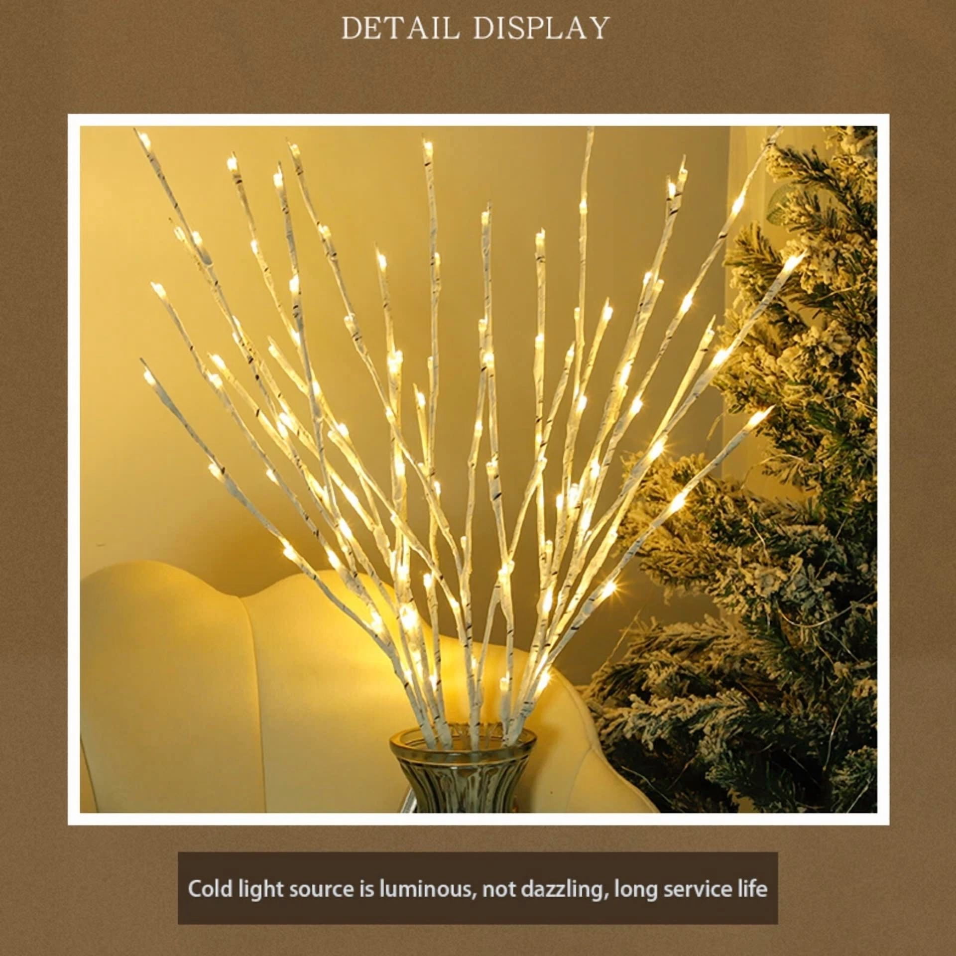 VAULT White Birch Twig Branch Lights Decorative LED Floral Lighting (White, 2-Pack) ciyw2