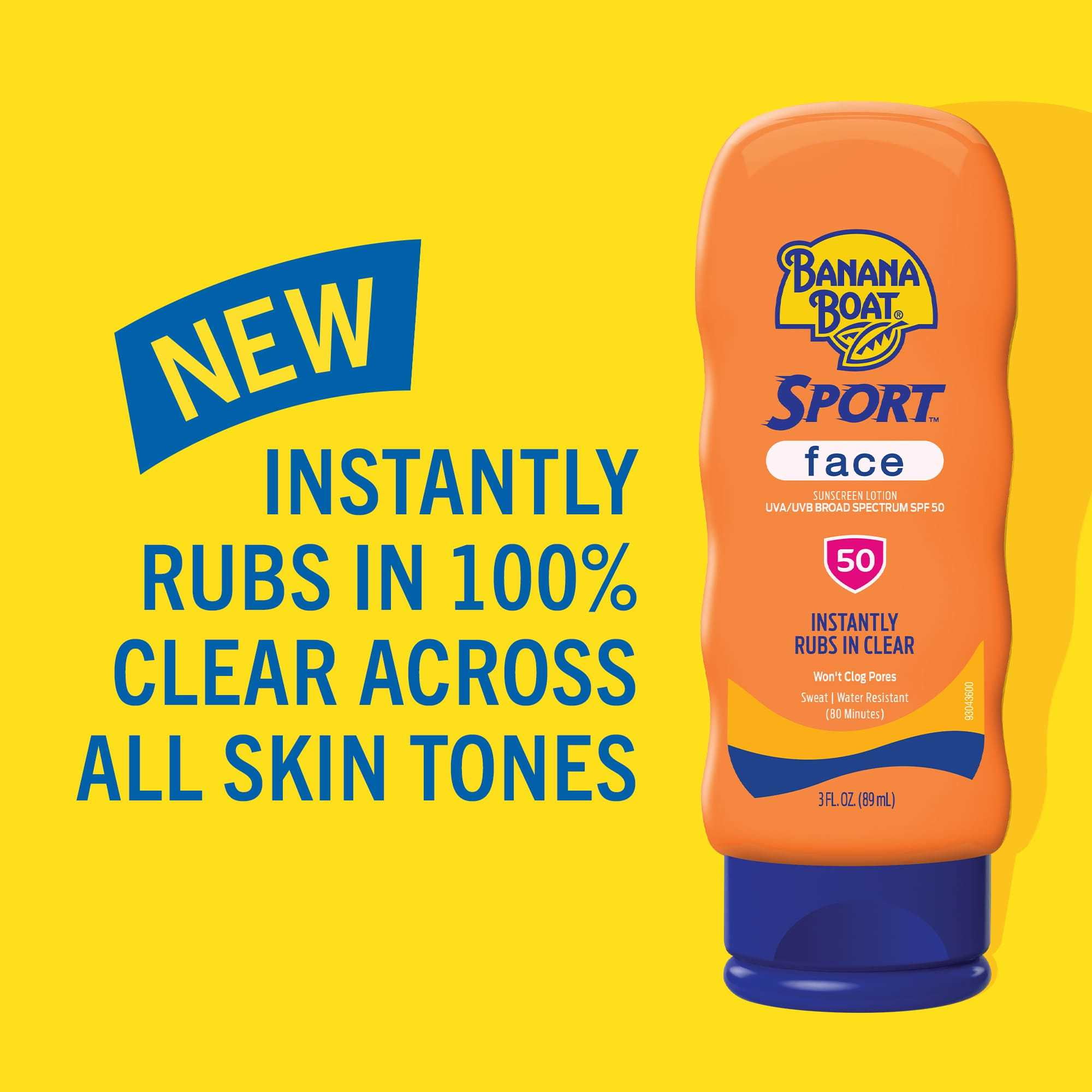 Banana Boat Sport Sunscreen Lotion for Face, SPF 50, Broad Spectrum UVA/UVB Protection (3 fl oz) rc3f3