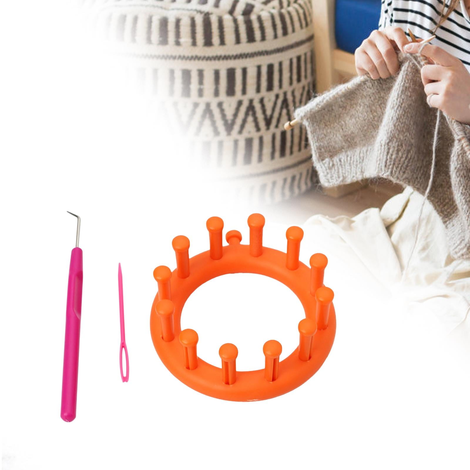 GUOOL Round Knitting Loom Set for DIY Yarn Crafts (Orange, 3.5 in) mow2f