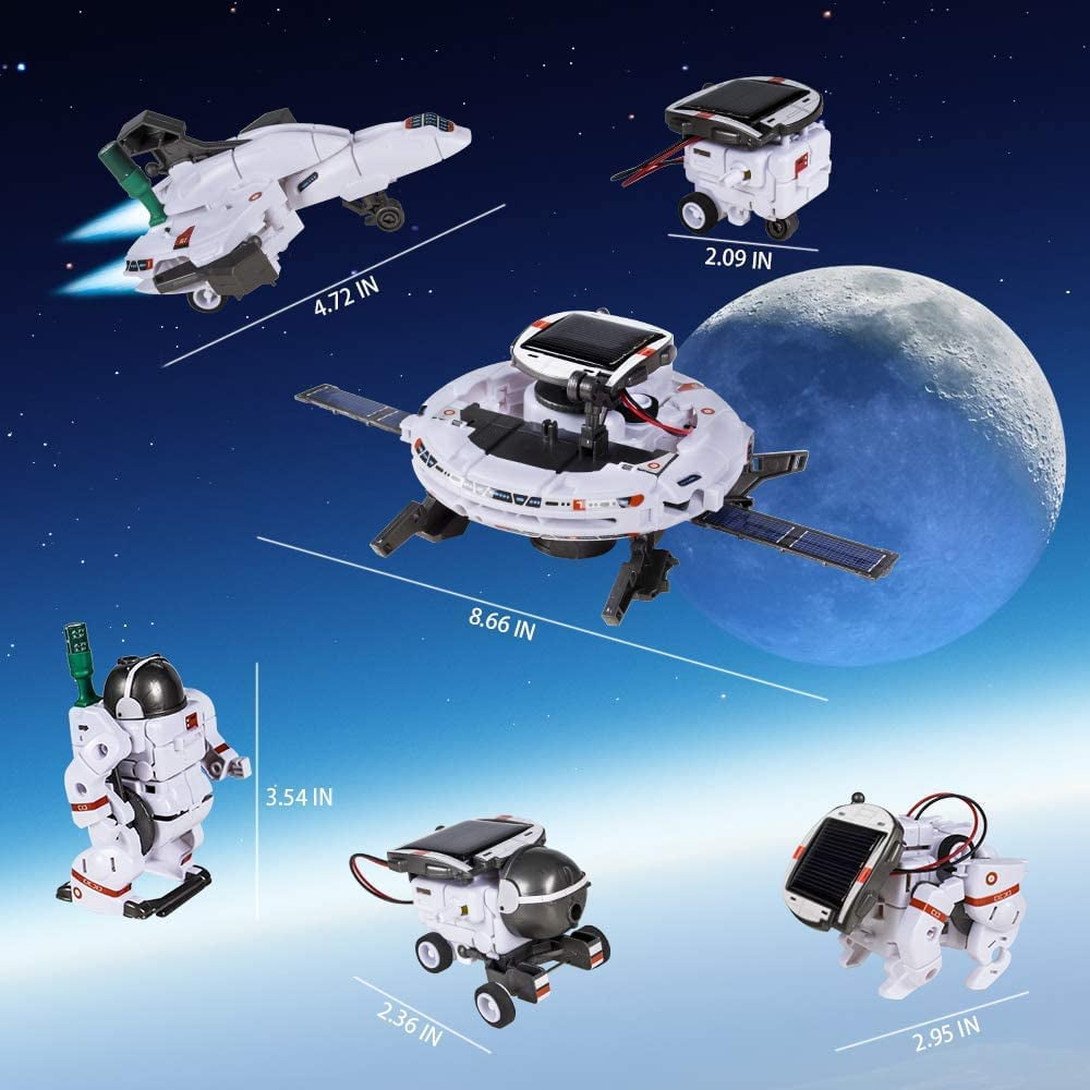 Rirool 6-in-1 Solar Robot STEM Building Kit, DIY Educational Science Project for Kids (201 Pieces) m0oh2