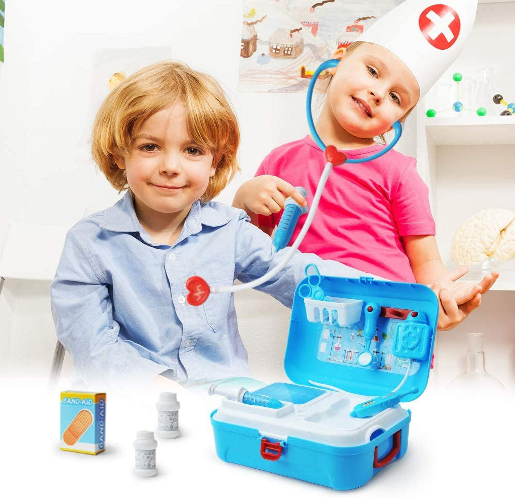 TiokMc Doctor Play Set for Toddlers, Educational Medical Role Play Kit with Carrying Case (17-Piece Set) r2tx3