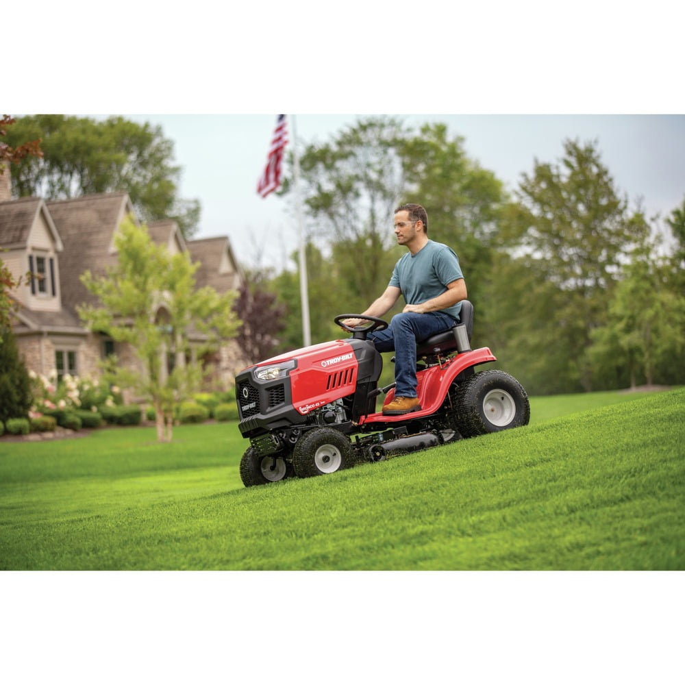 Troy-Bilt Bronco 42 in. Riding Gas Lawn Mower (547cc Engine, 42 in. Cutting Deck) helju