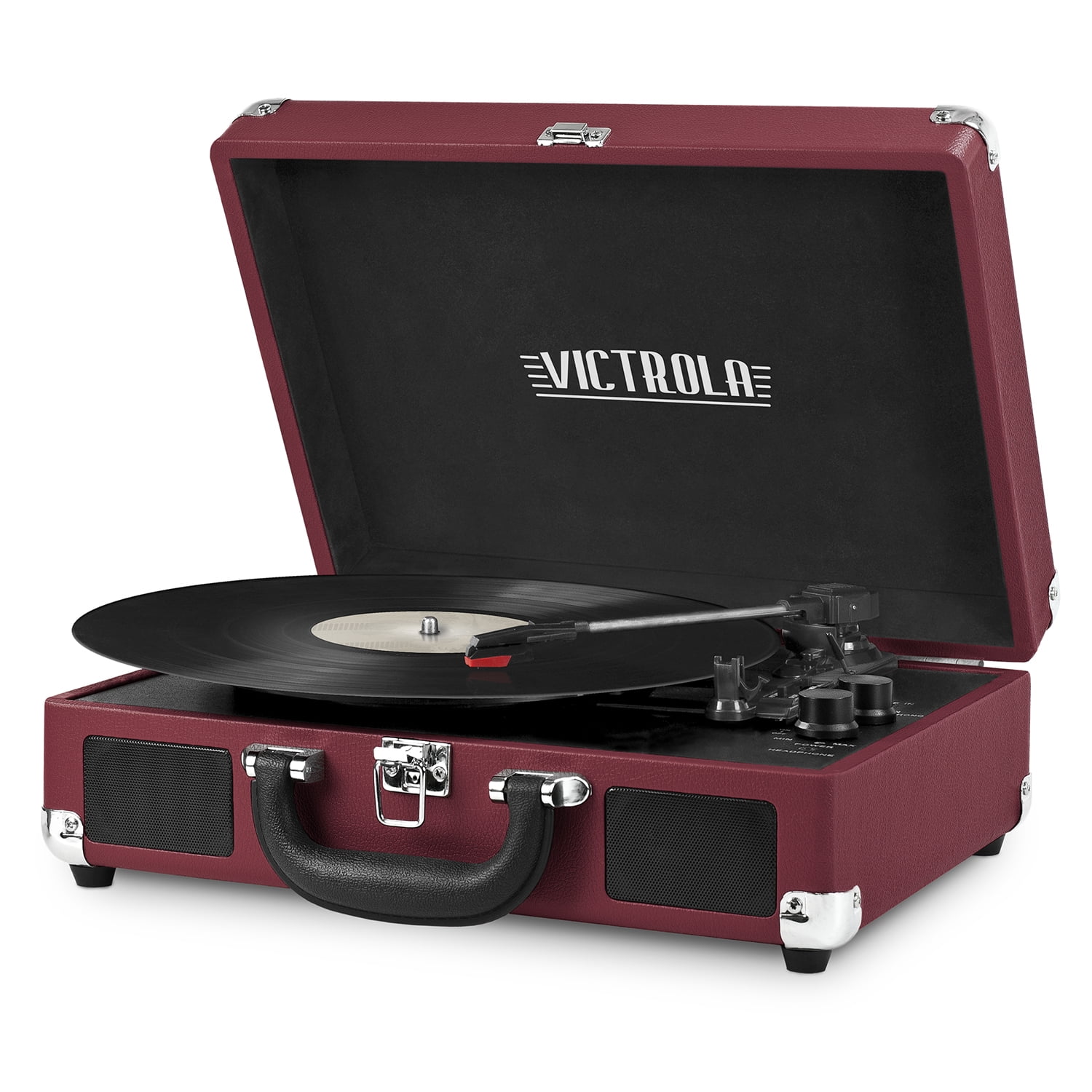 Victrola Journey Bluetooth Suitcase Record Player with 3-Speed Turntable (Marsala, 13.9 in x 10.1 in x 5 in) gbk3w