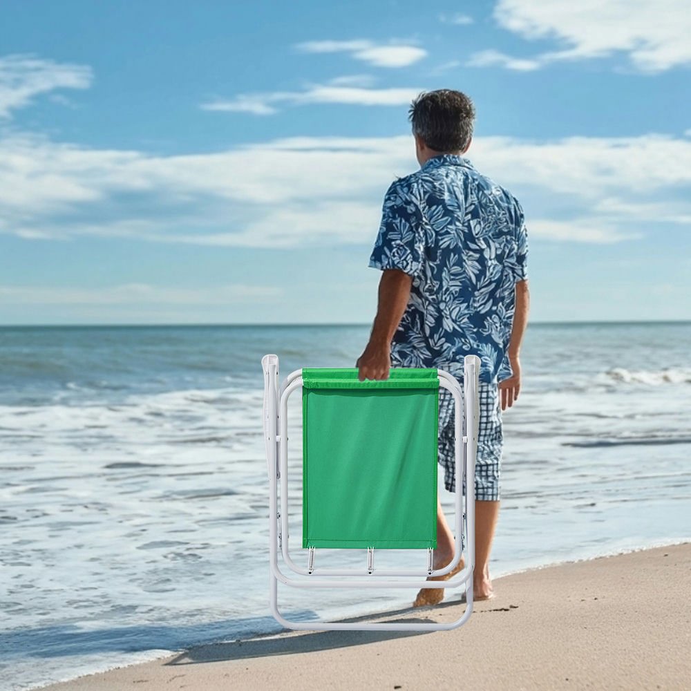 Resenkose Folding Beach Chair with Detachable Umbrella, Portable Outdoor Camping Seat (Green, 265 lb Capacity) bs21h