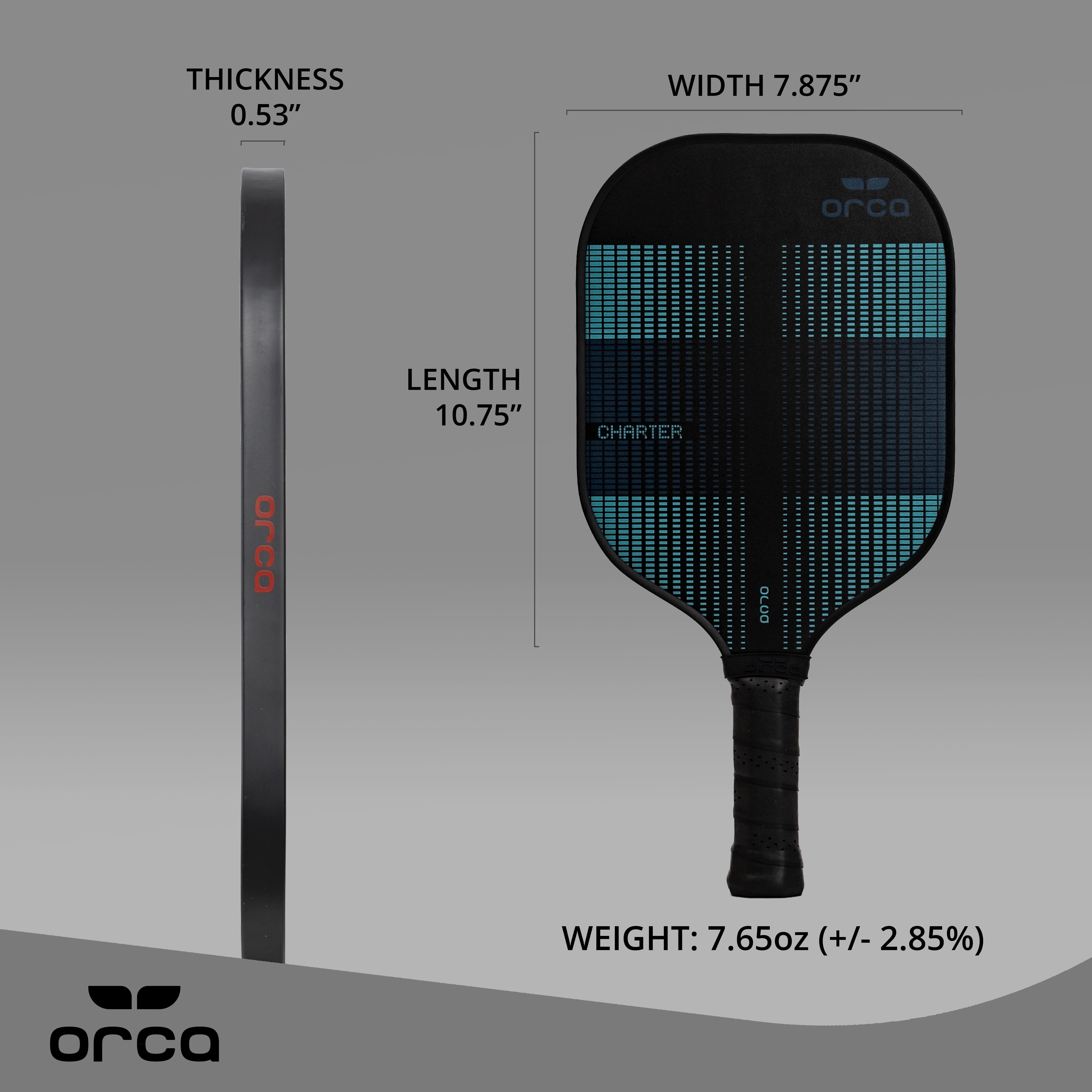 ORCA Charter Performance Series Fiberglass Pickleball Paddle (Black, 7.6 oz) 49tyv