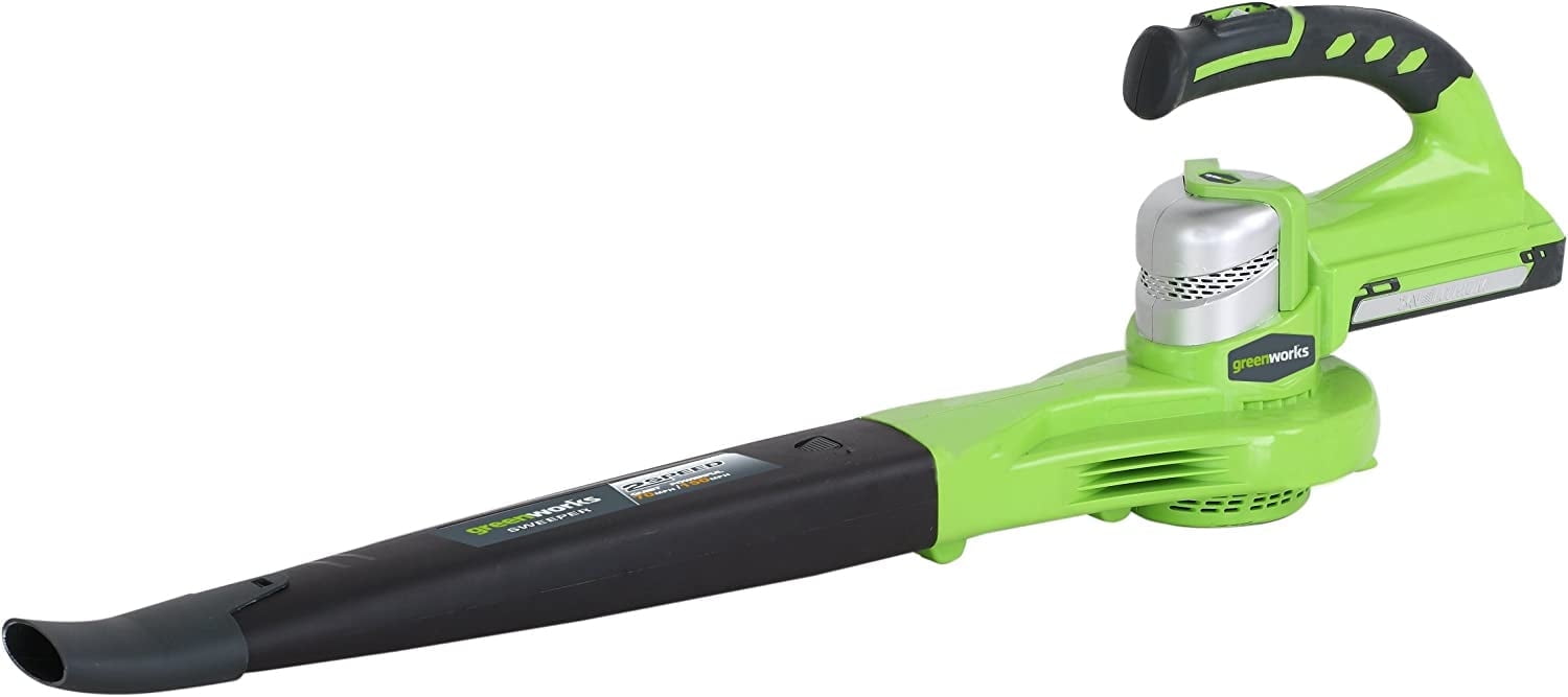 Greenworks 24V Cordless Leaf Blower with 2Ah Battery and Charger (Green, 130 MPH) z8s9c