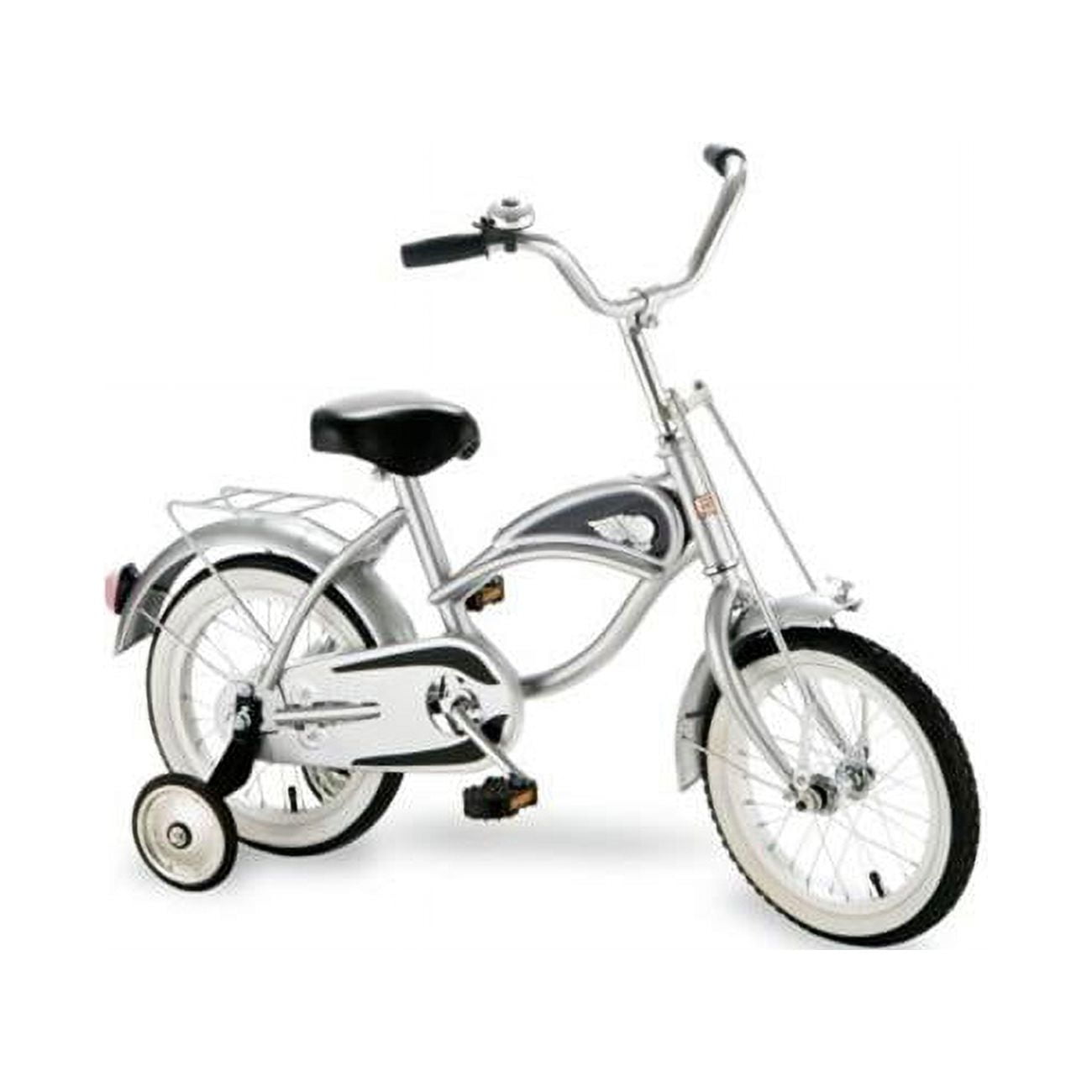 Morgan Cycle 14 in. Cruiser Bicycle with Training Wheels (Silver, 14 in.) lsl7y