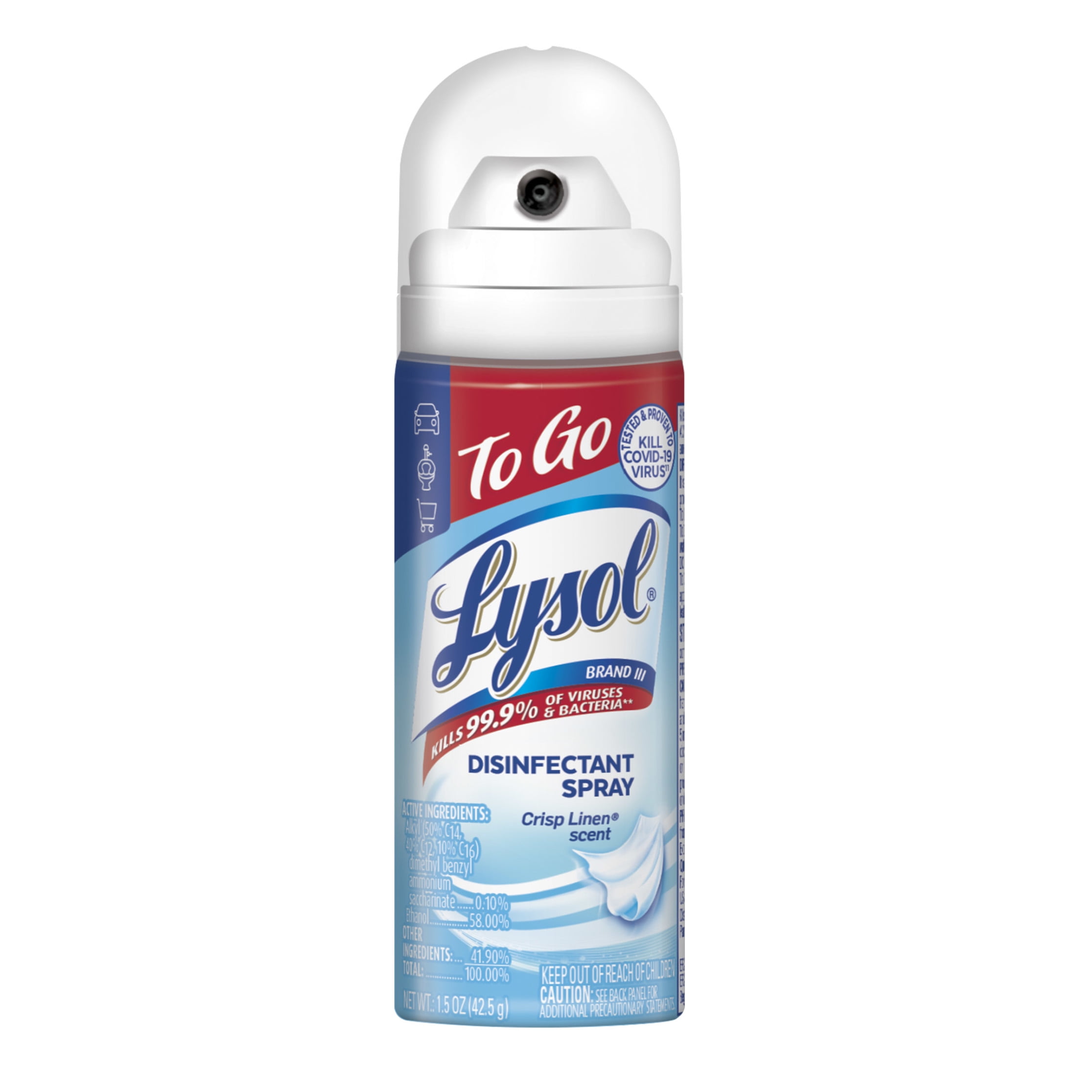 Lysol Disinfectant Spray, Crisp Linen Scent, Portable Travel Size (12 Pack, 1.5 fl oz) bm2sk