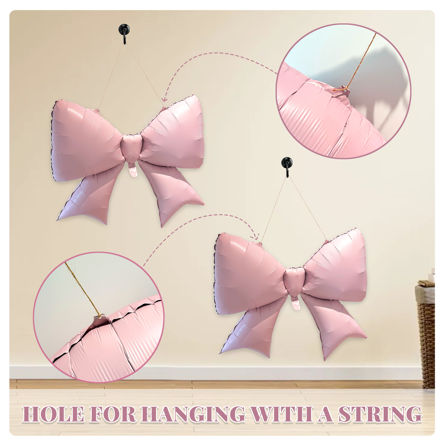 Style-Carry Giant Bow Balloons Party Decorations (Pink, 5 Pack, 29 in) 3fn0g