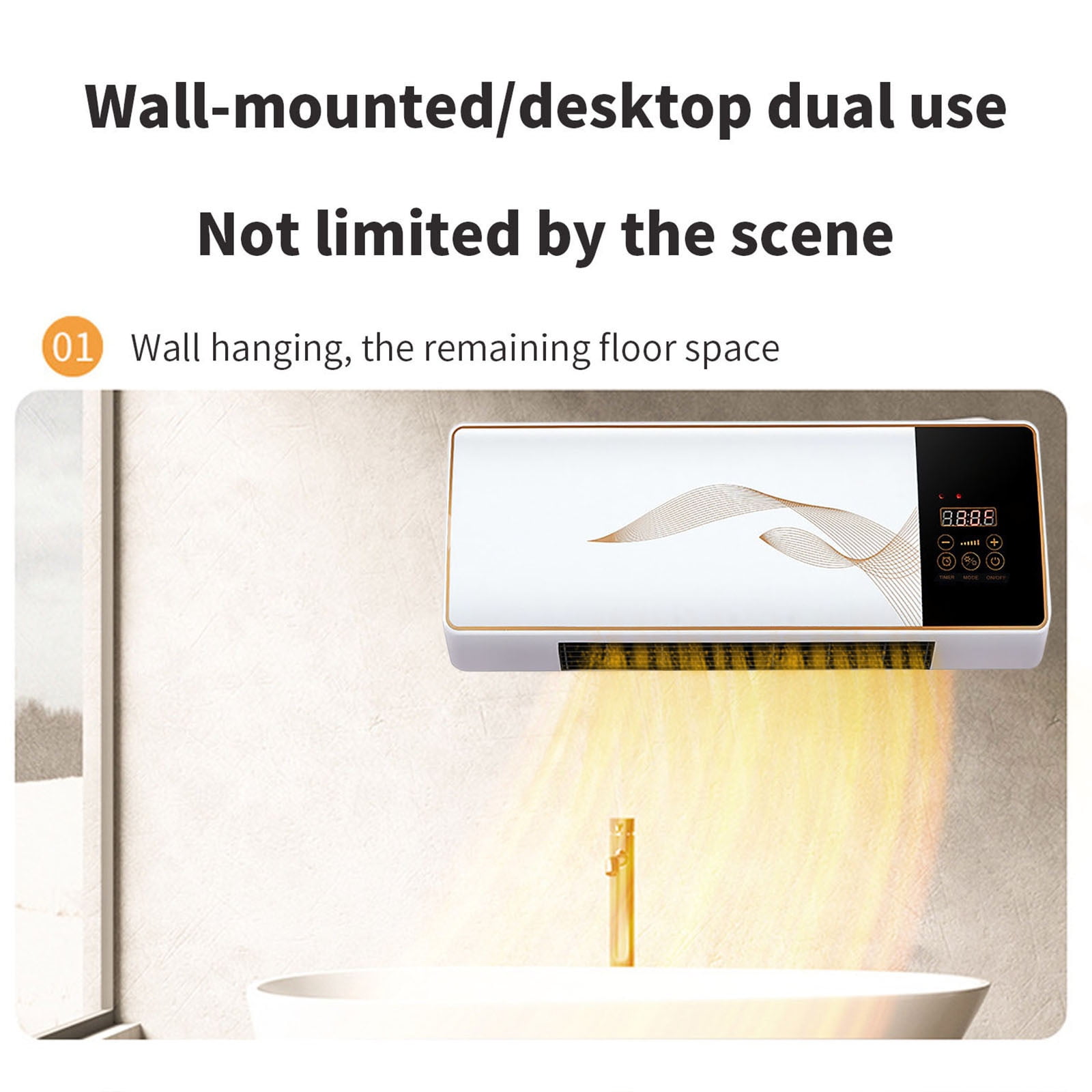 FYHALE 12000 BTU Mini Split Air Conditioner & Heater, Wall Mounted Ductless AC Unit for Rooms up to 800 Sq. Ft (White, 12000 BTU) ptf0q