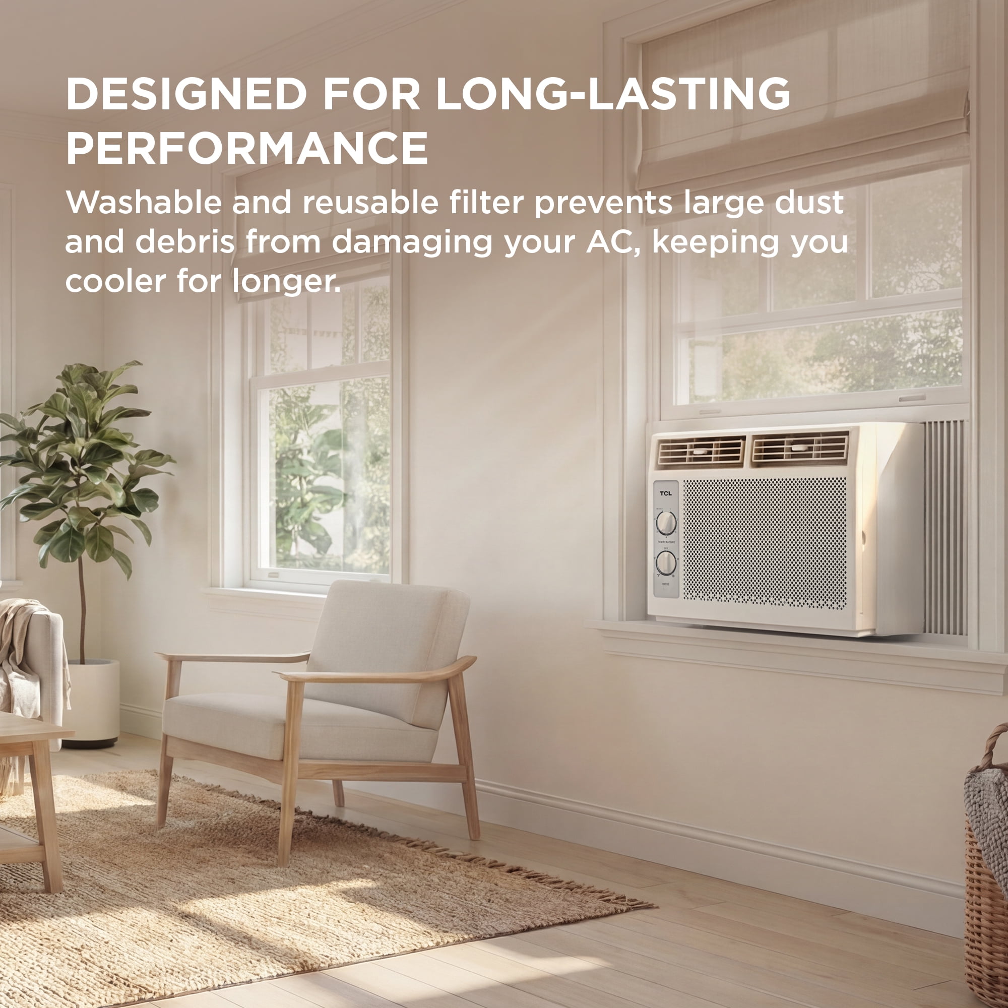 TCL 5,000 BTU Mechanical Window Air Conditioner (White, 150 Sq ft Coverage) icinw