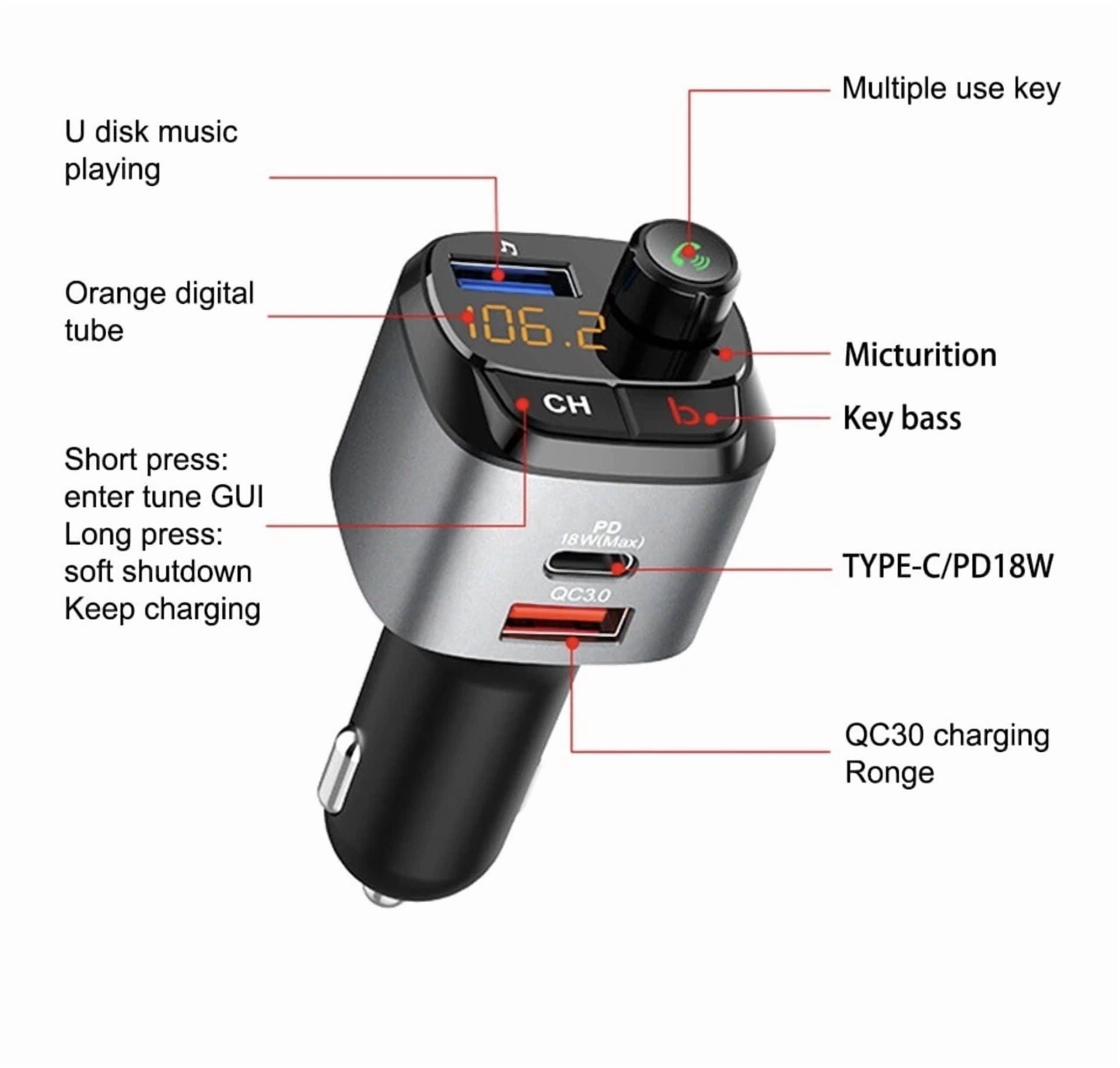 Rhea Wireless FM Transmitter and Car Audio Adapter (Universal Compatibility) xu6oc